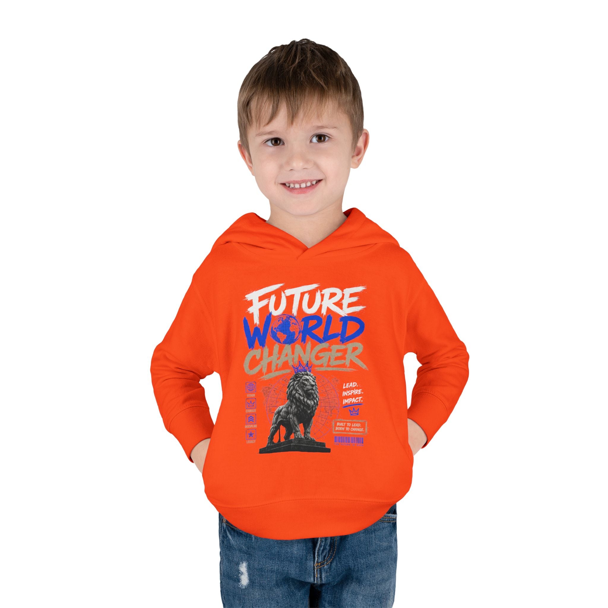 Toddler Hoodie — "Future World Changer" Lion Pullover