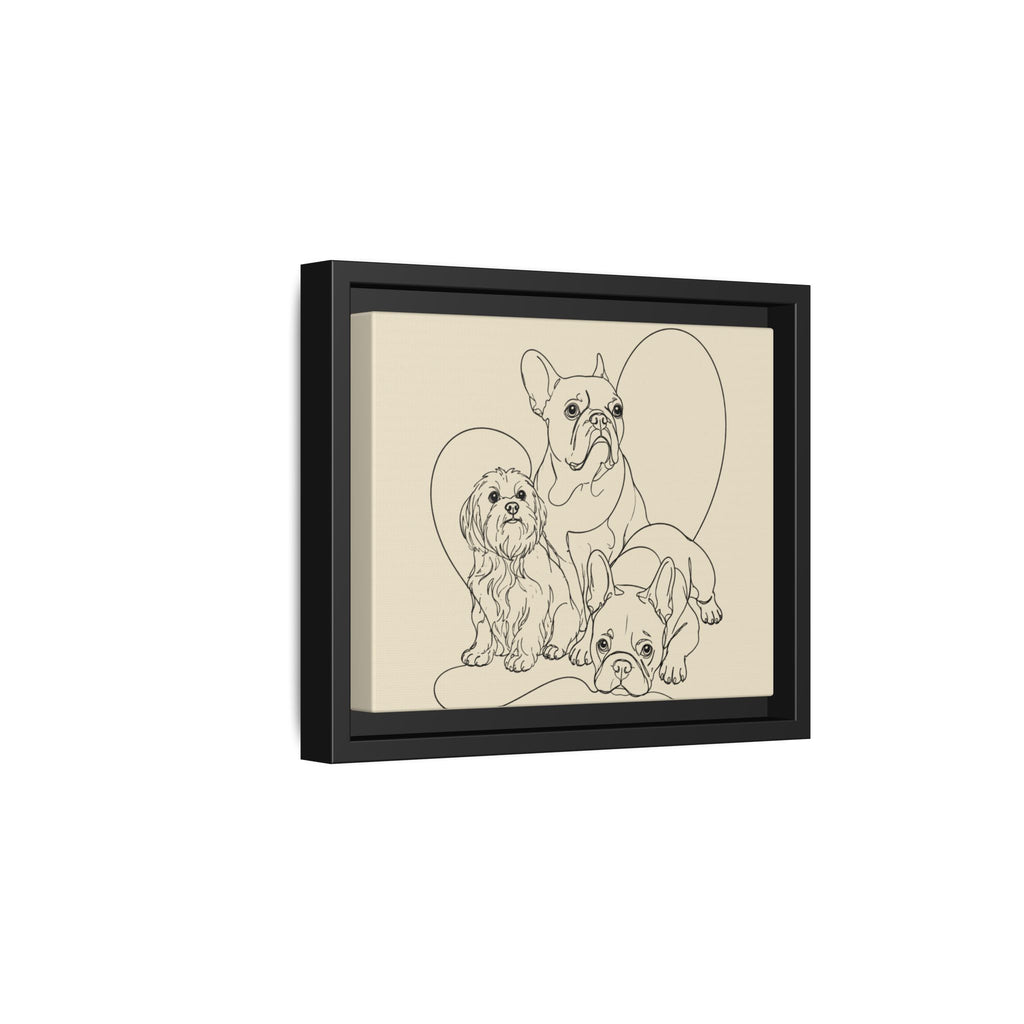 Frenchie Matte Canvas, Framed (Multi-color)