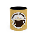 Personalized Espresso Yourself Accent Coffee Mug - Funny Coffee Lover Gift (11/15oz)