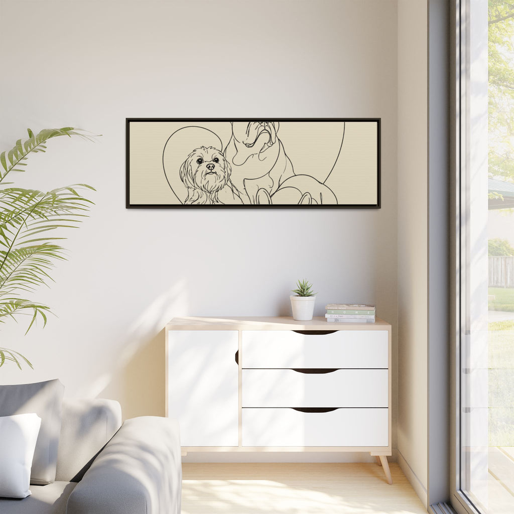 Frenchie Matte Canvas, Framed (Multi-color)
