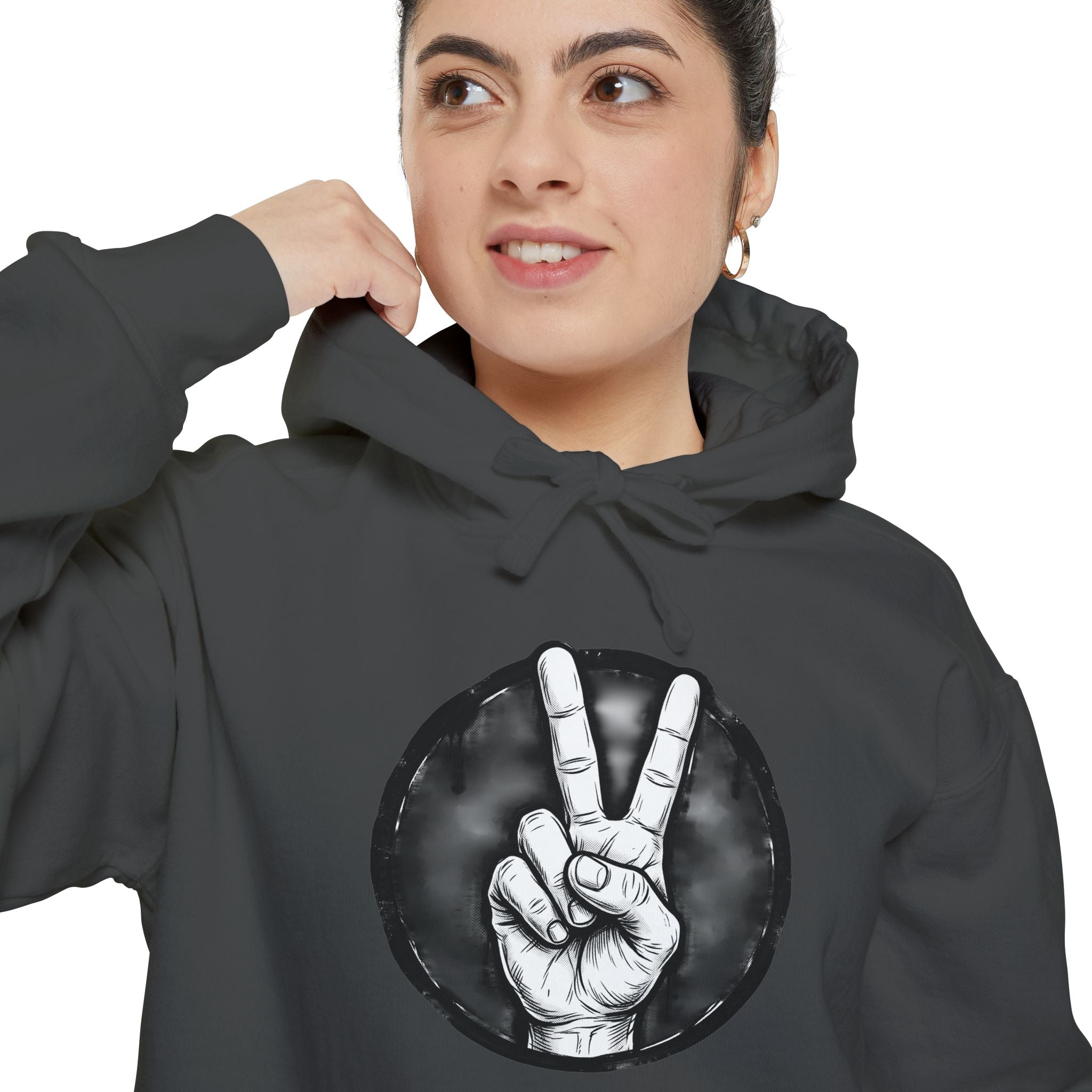 Peace Sign bulldog Hoodie "Explaining Why I Am Right"—  Graphic Pullover