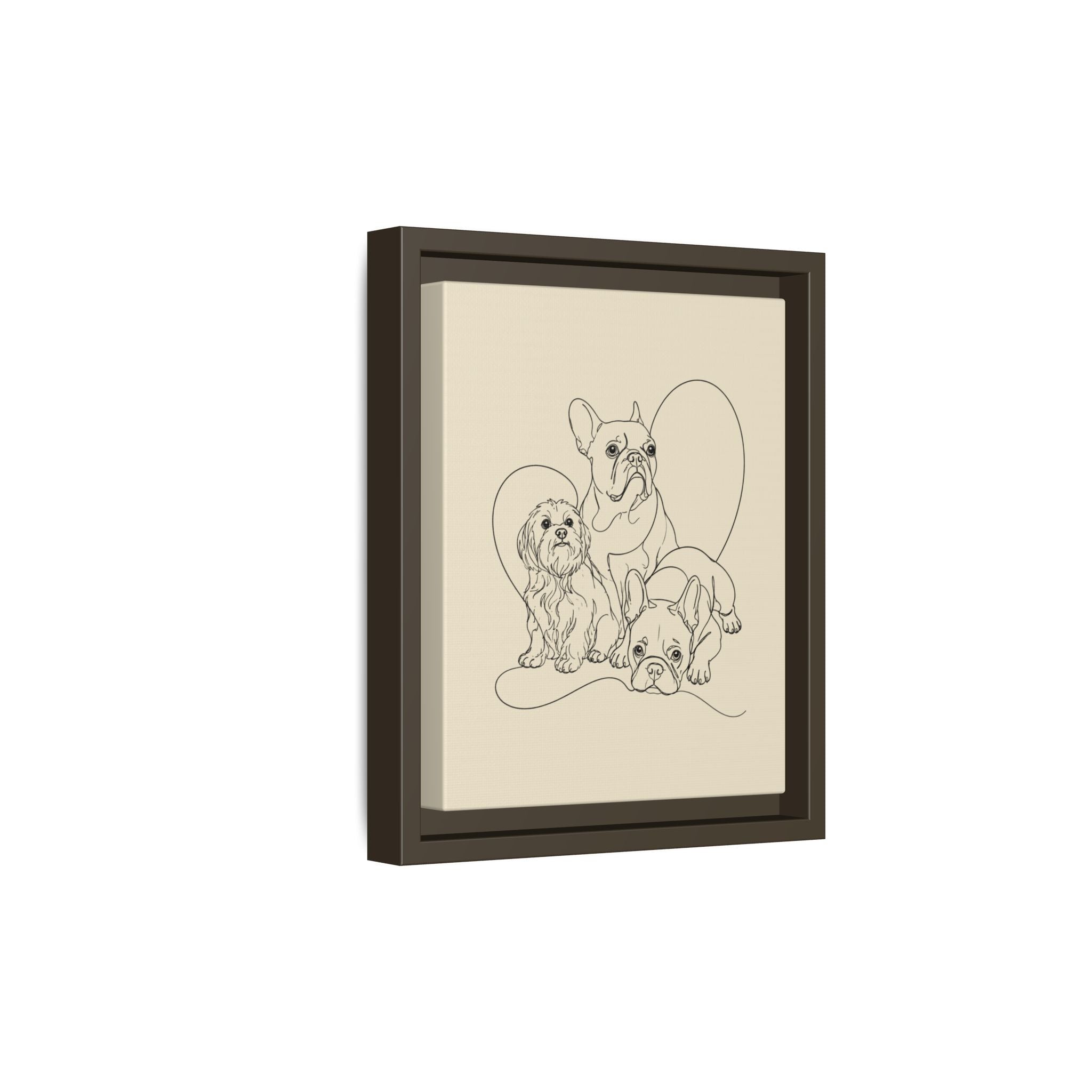 Frenchie Matte Canvas, Framed (Multi-color)