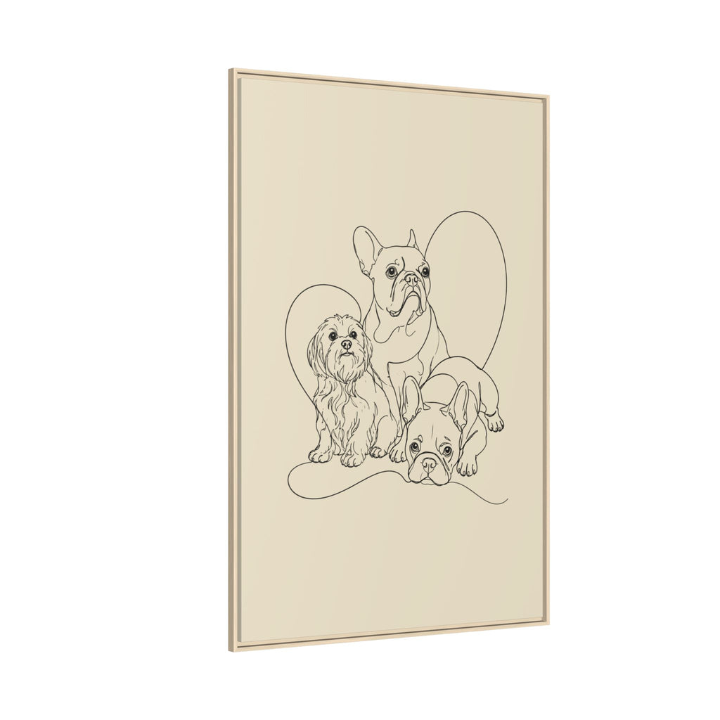 Frenchie Matte Canvas, Framed (Multi-color)