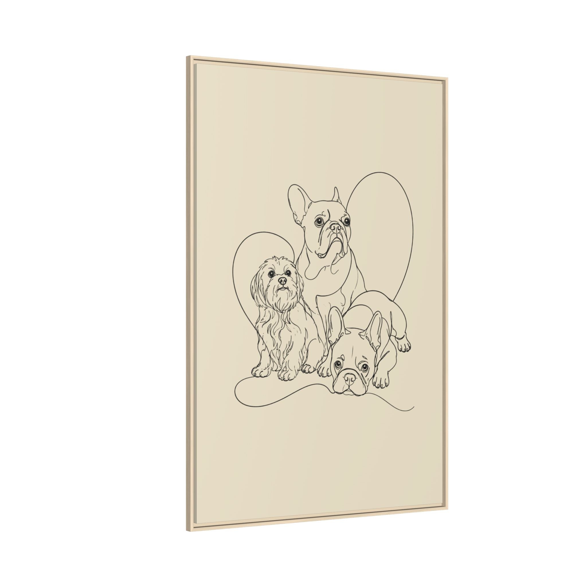 Frenchie Matte Canvas, Framed (Multi-color)