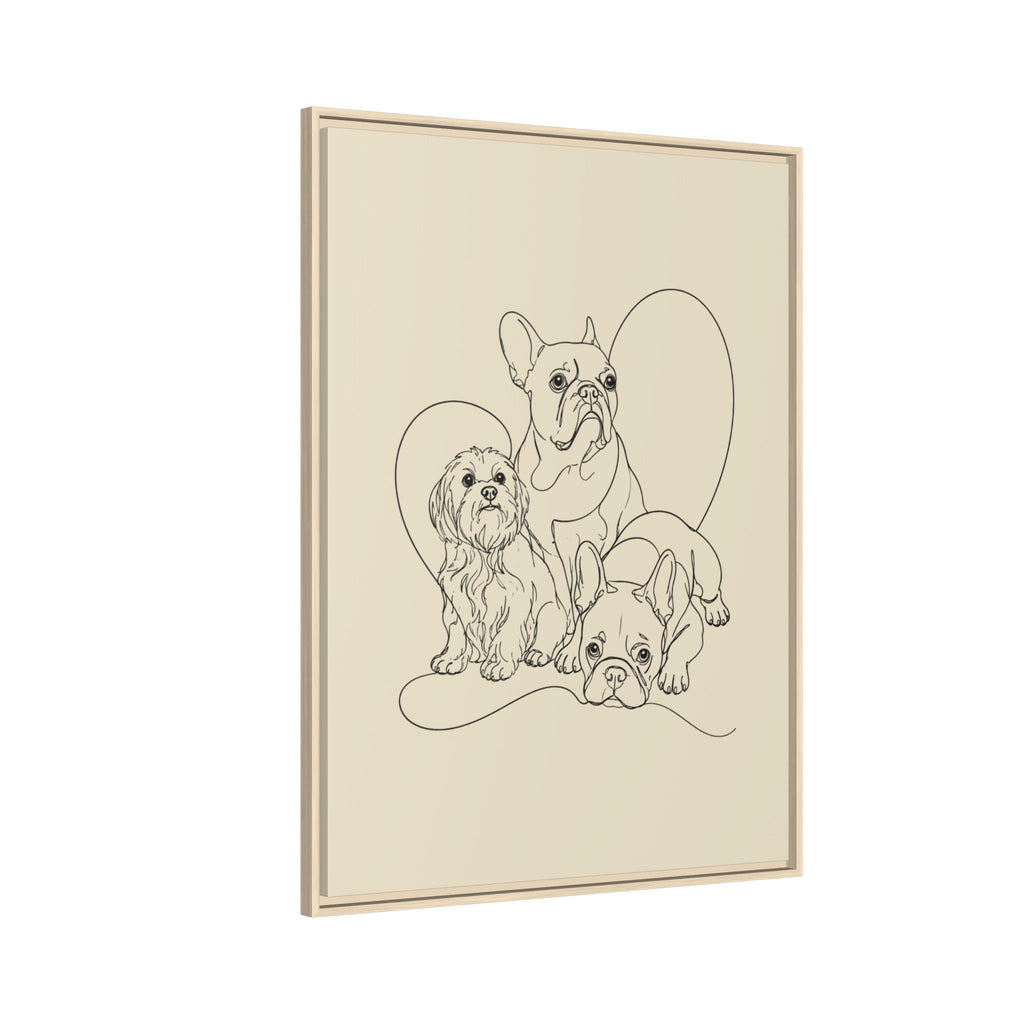 Frenchie Matte Canvas, Framed (Multi-color)