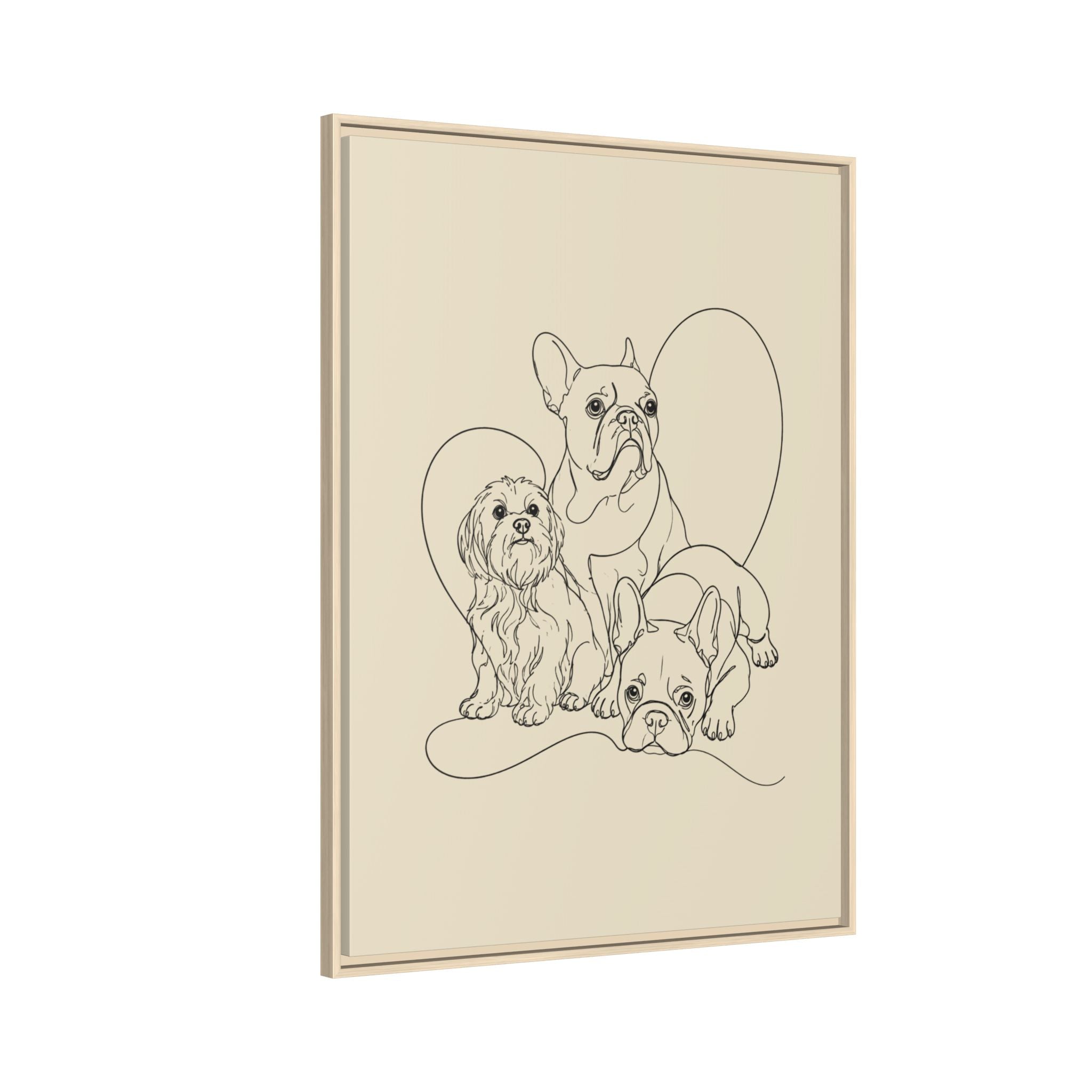 Frenchie Matte Canvas, Framed (Multi-color)