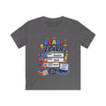 Kids Softstyle Tee- Personalized back to school, with Name, grade, and school survival kit