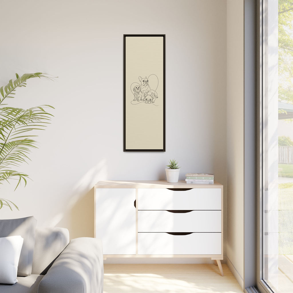 Frenchie Matte Canvas, Framed (Multi-color)