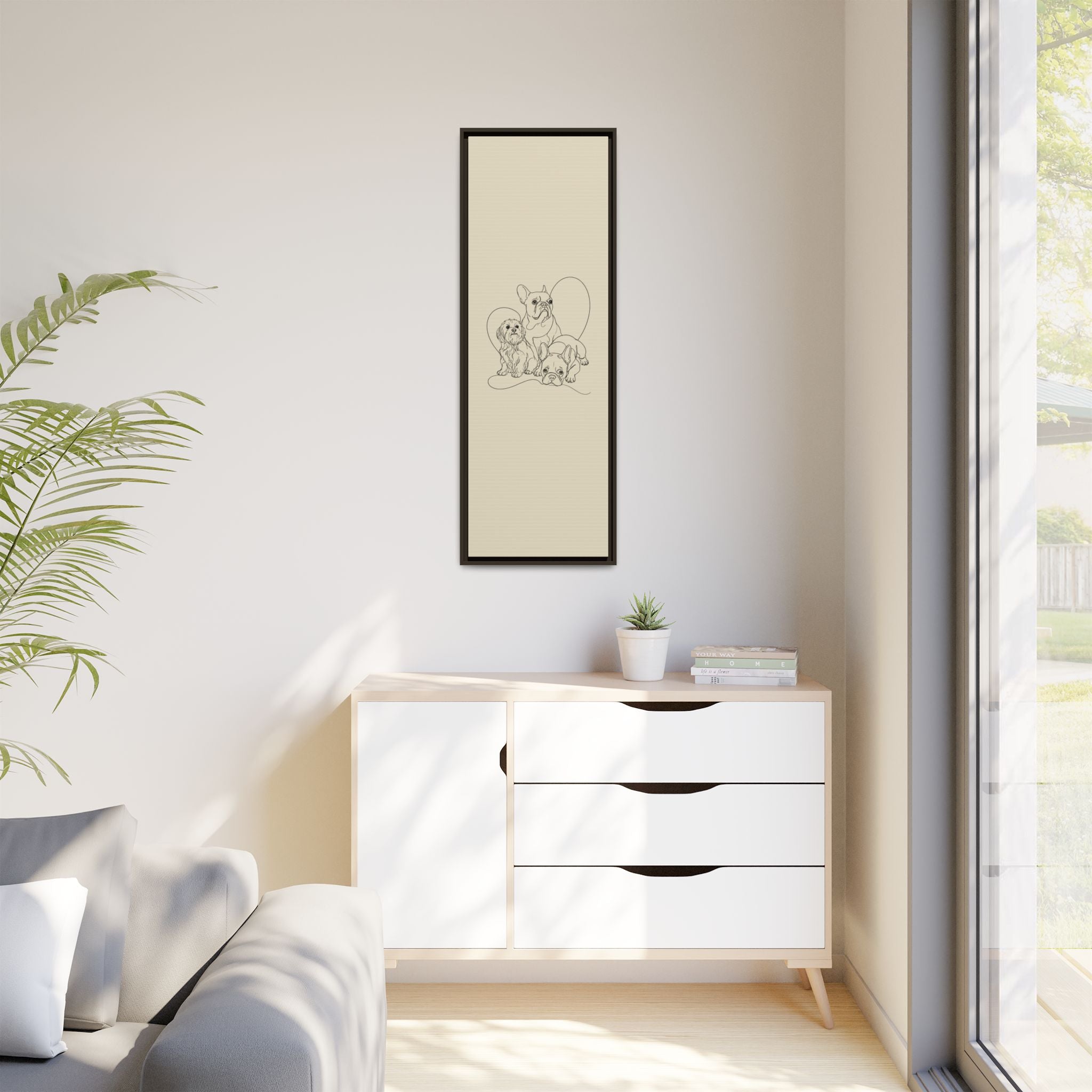 Frenchie Matte Canvas, Framed (Multi-color)