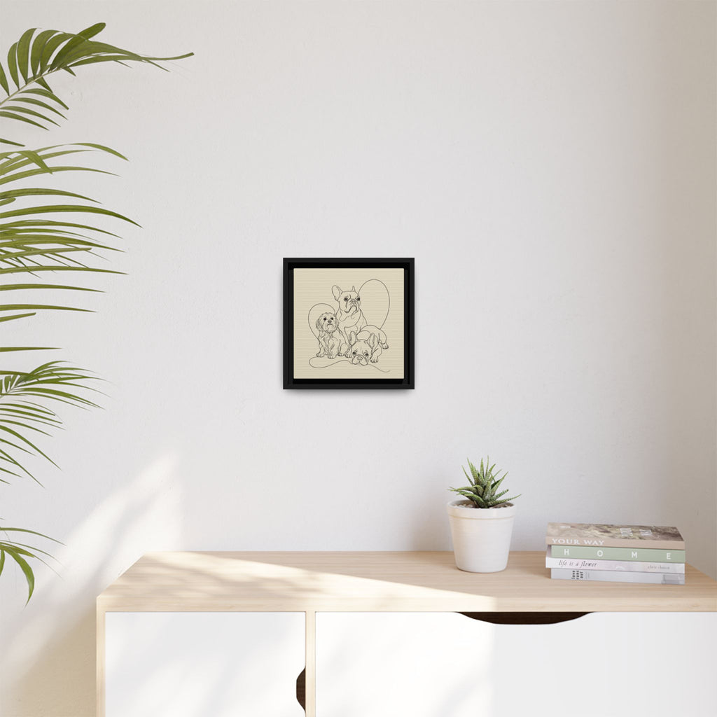 Frenchie Matte Canvas, Framed (Multi-color)