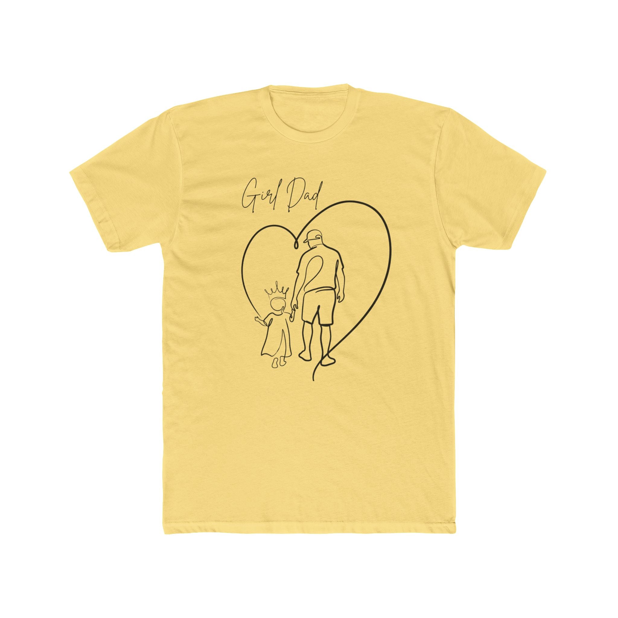 T-Shirt — Girl Dad Line Art Tee (Father & Daughter Heart Design)