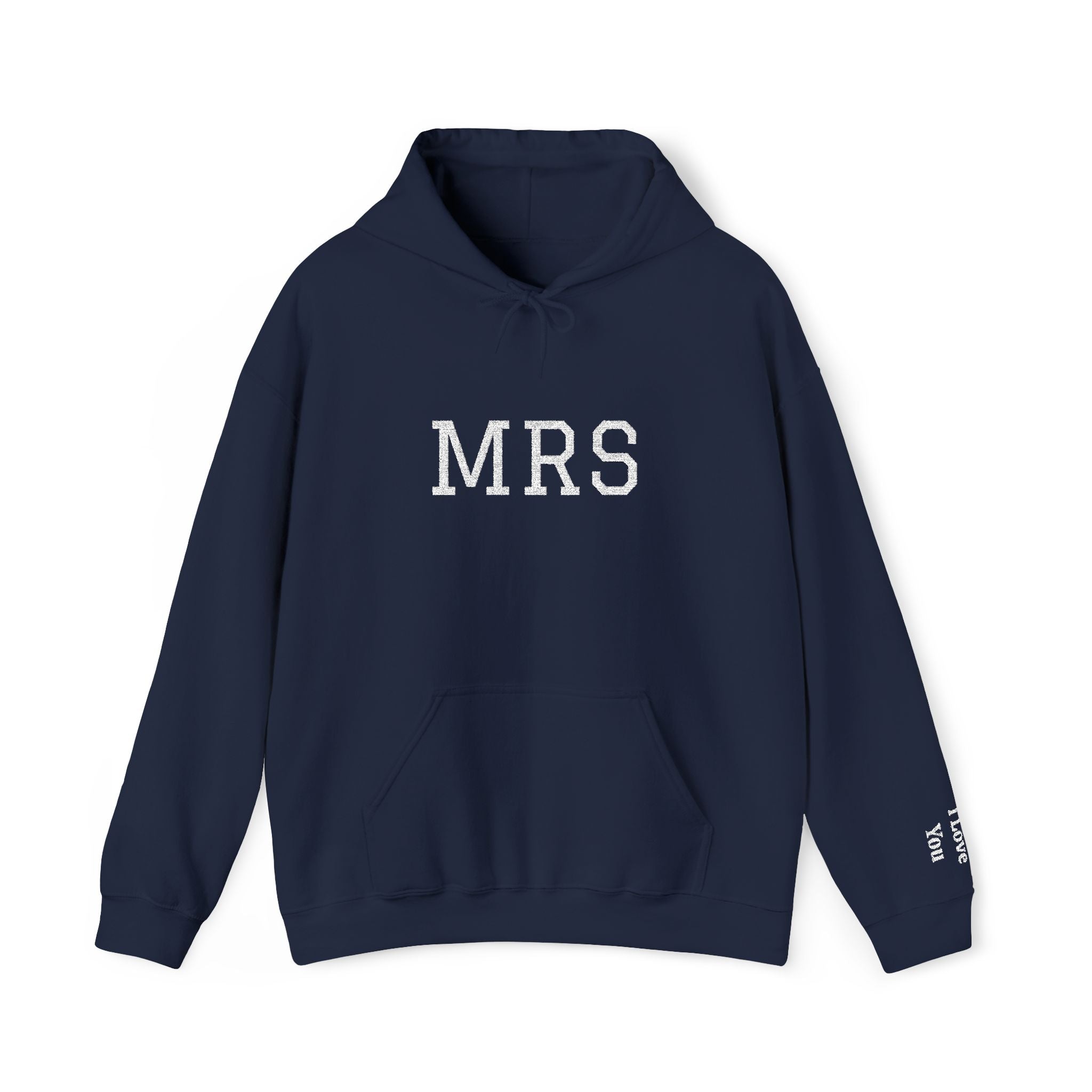 Hoodie — Floral 'MRS' Bride Bridal Pullover