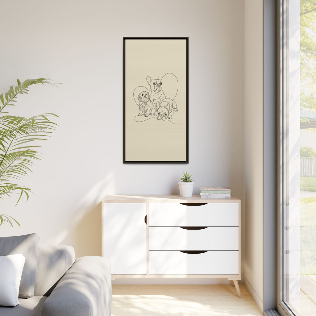 Frenchie Matte Canvas, Framed (Multi-color)