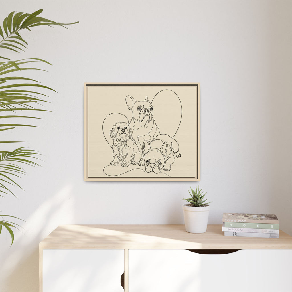 Frenchie Matte Canvas, Framed (Multi-color)