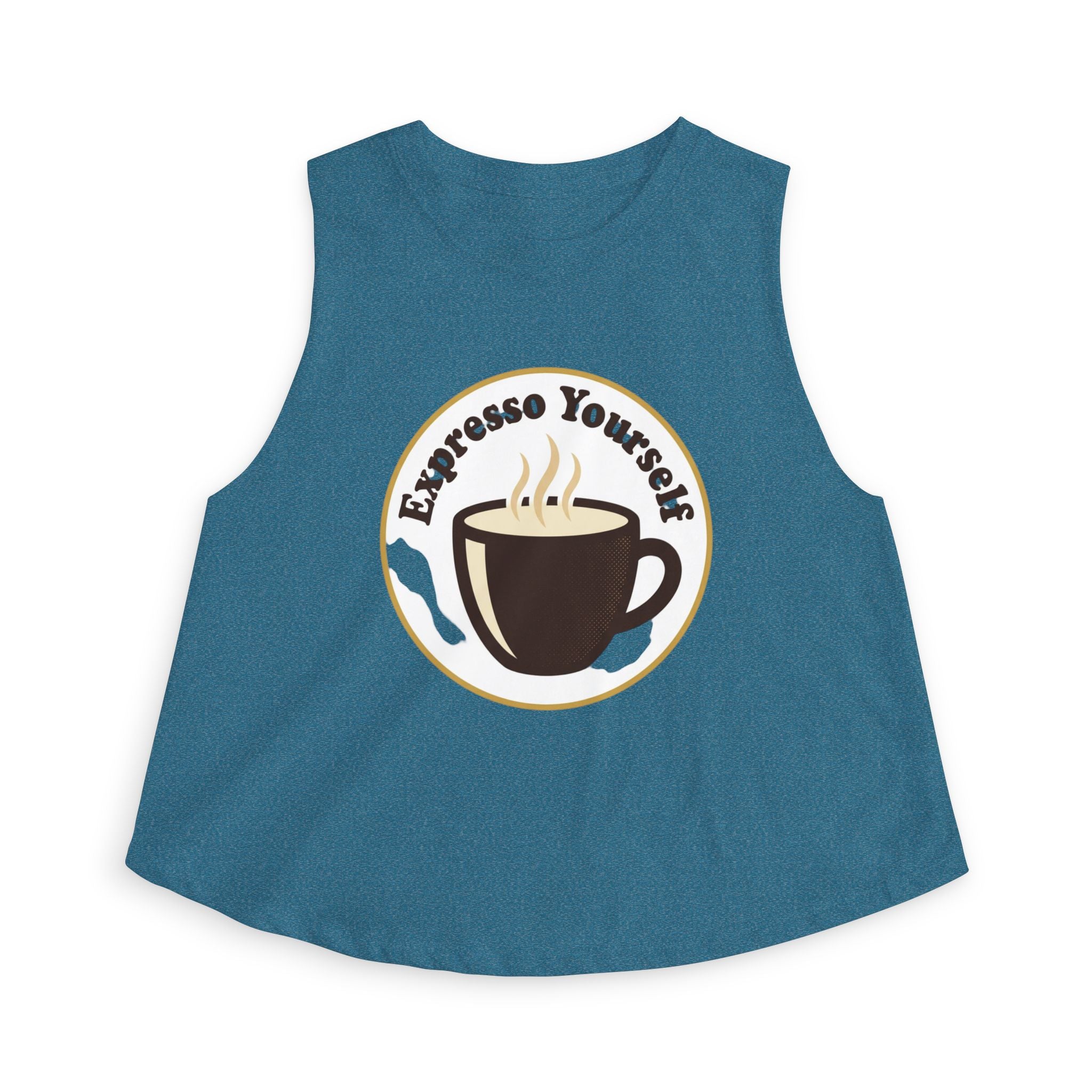 Espresso Yourself Crop Top — Cute Coffee Graphic Women's Tank
