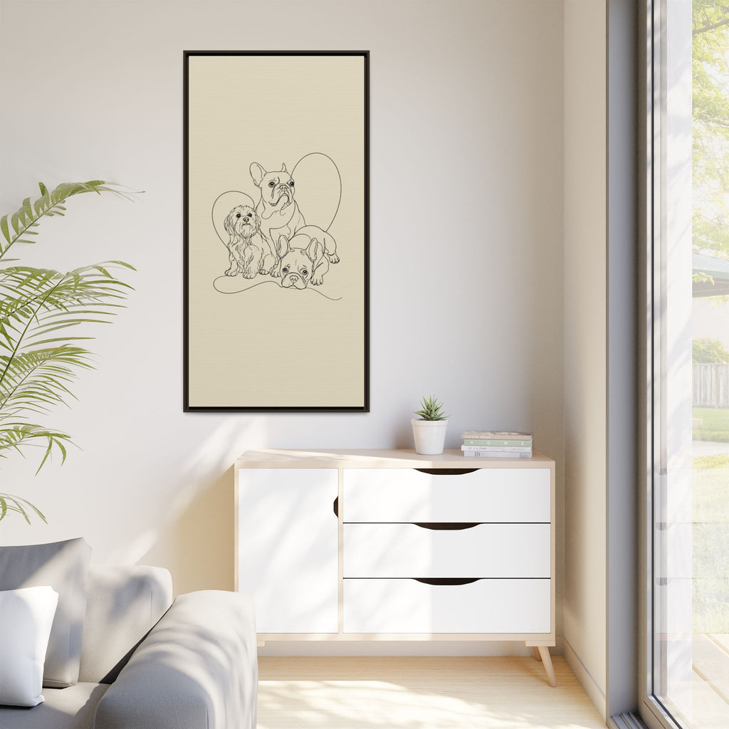 Frenchie Matte Canvas, Framed (Multi-color)