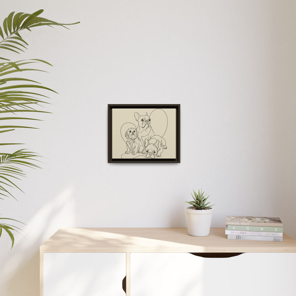 Frenchie Matte Canvas, Framed (Multi-color)