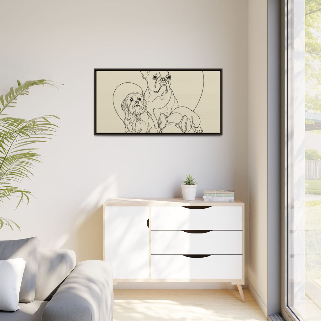 Frenchie Matte Canvas, Framed (Multi-color)