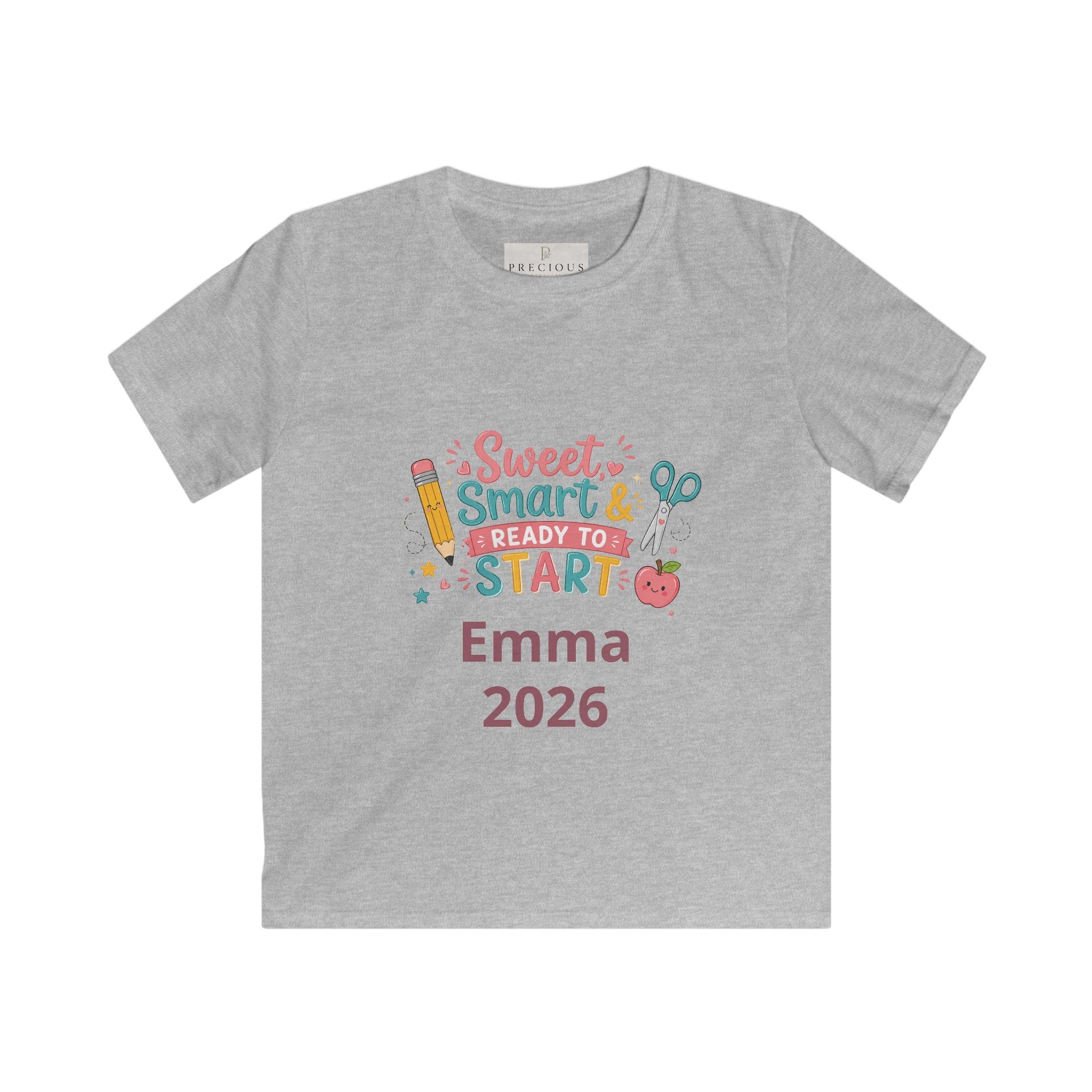 Back to School Personalized Kids Tee — "Sweet, Smart & Ready to Start" Personalized First Day of School Shirt (Name + Year)