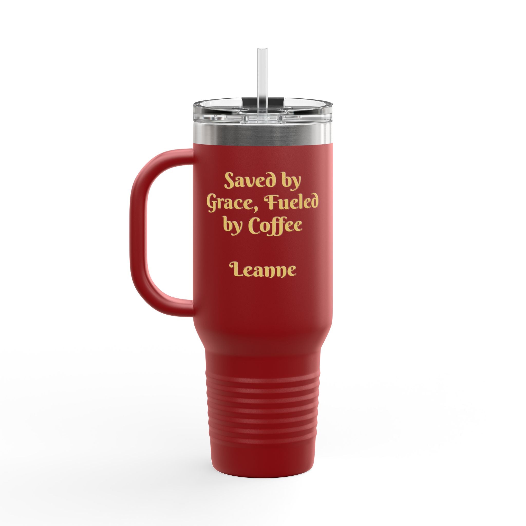 Personalized Christian Heart Cross 40oz Insulated Travel Mug