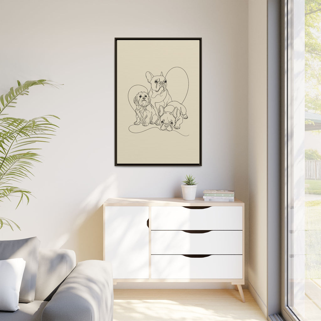 Frenchie Matte Canvas, Framed (Multi-color)
