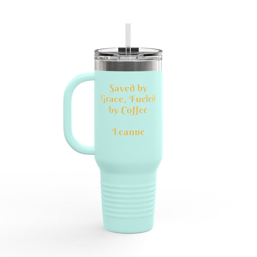 Personalized Christian Heart Cross 40oz Insulated Travel Mug
