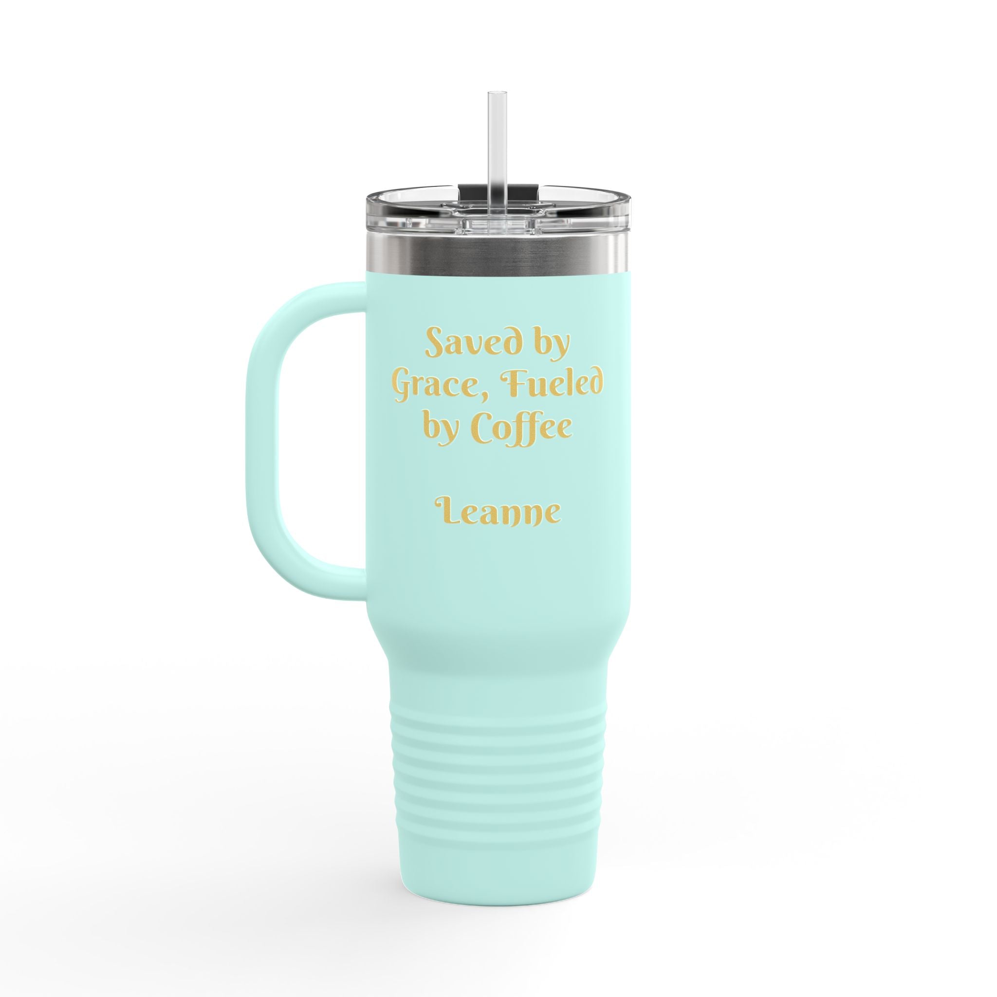 Personalized Christian Heart Cross 40oz Insulated Travel Mug