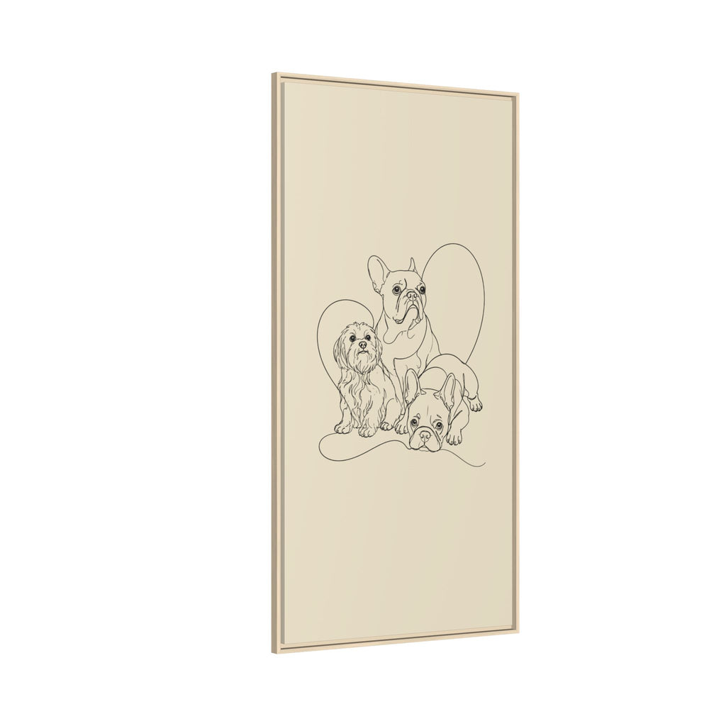 Frenchie Matte Canvas, Framed (Multi-color)