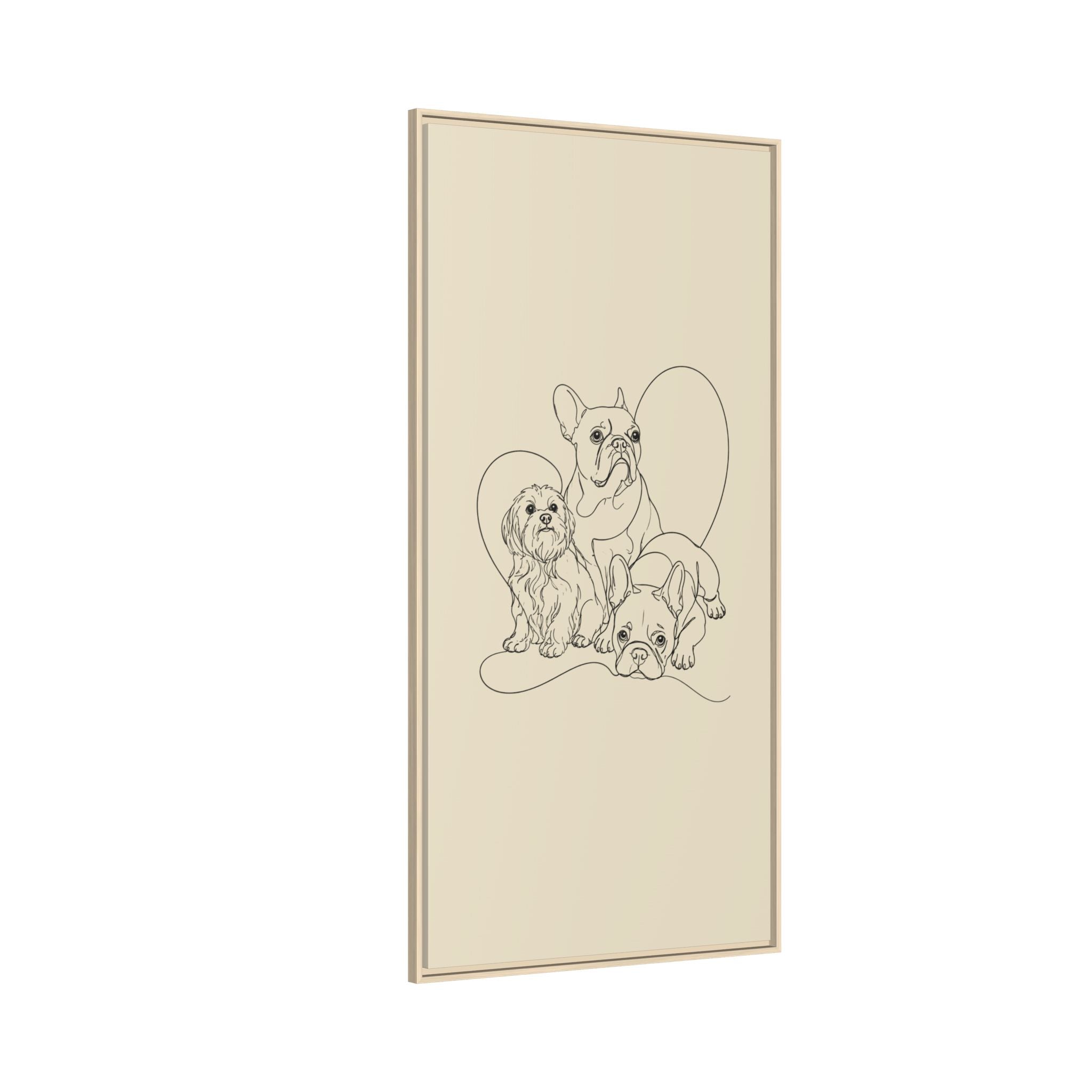 Frenchie Matte Canvas, Framed (Multi-color)