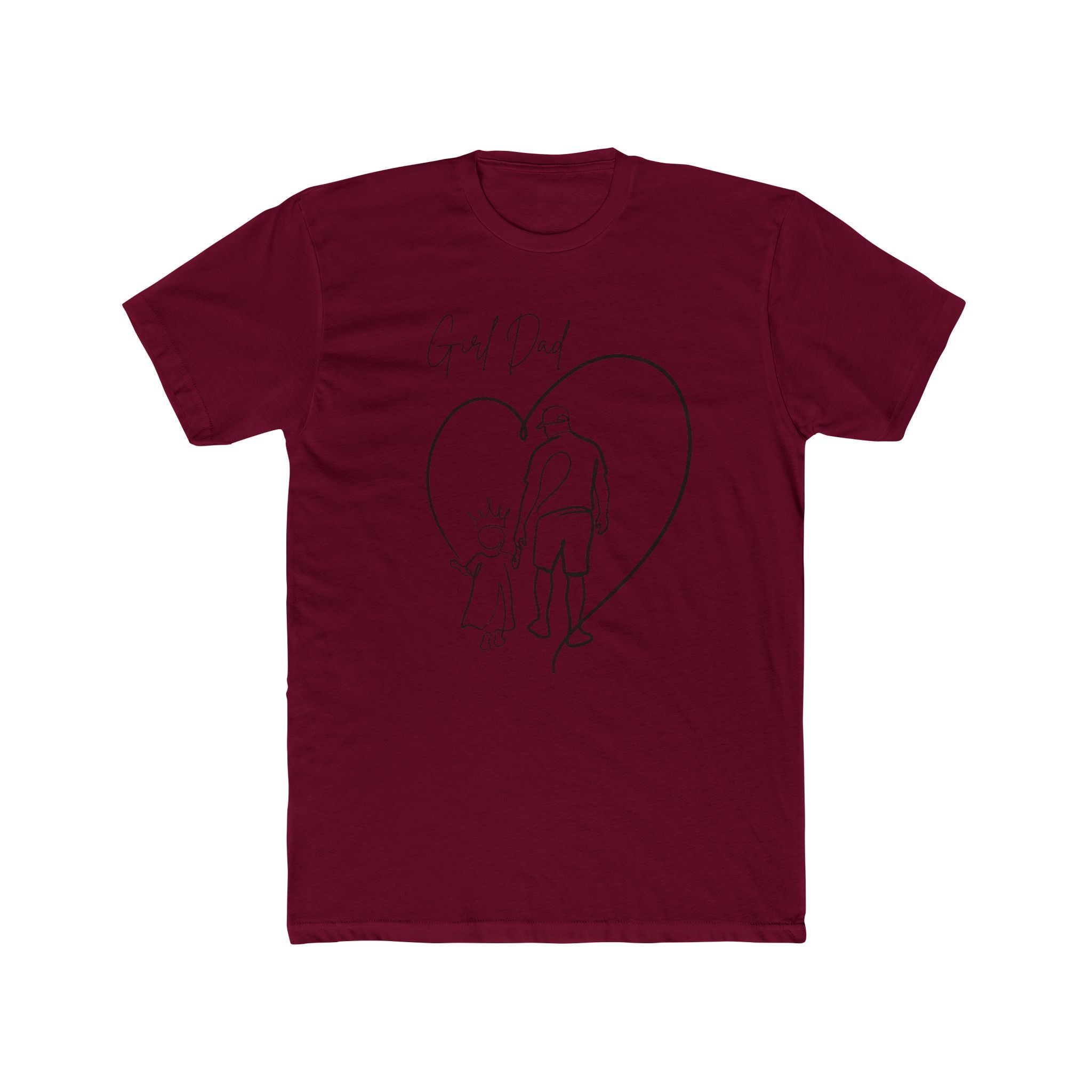 T-Shirt — Girl Dad Line Art Tee (Father & Daughter Heart Design)
