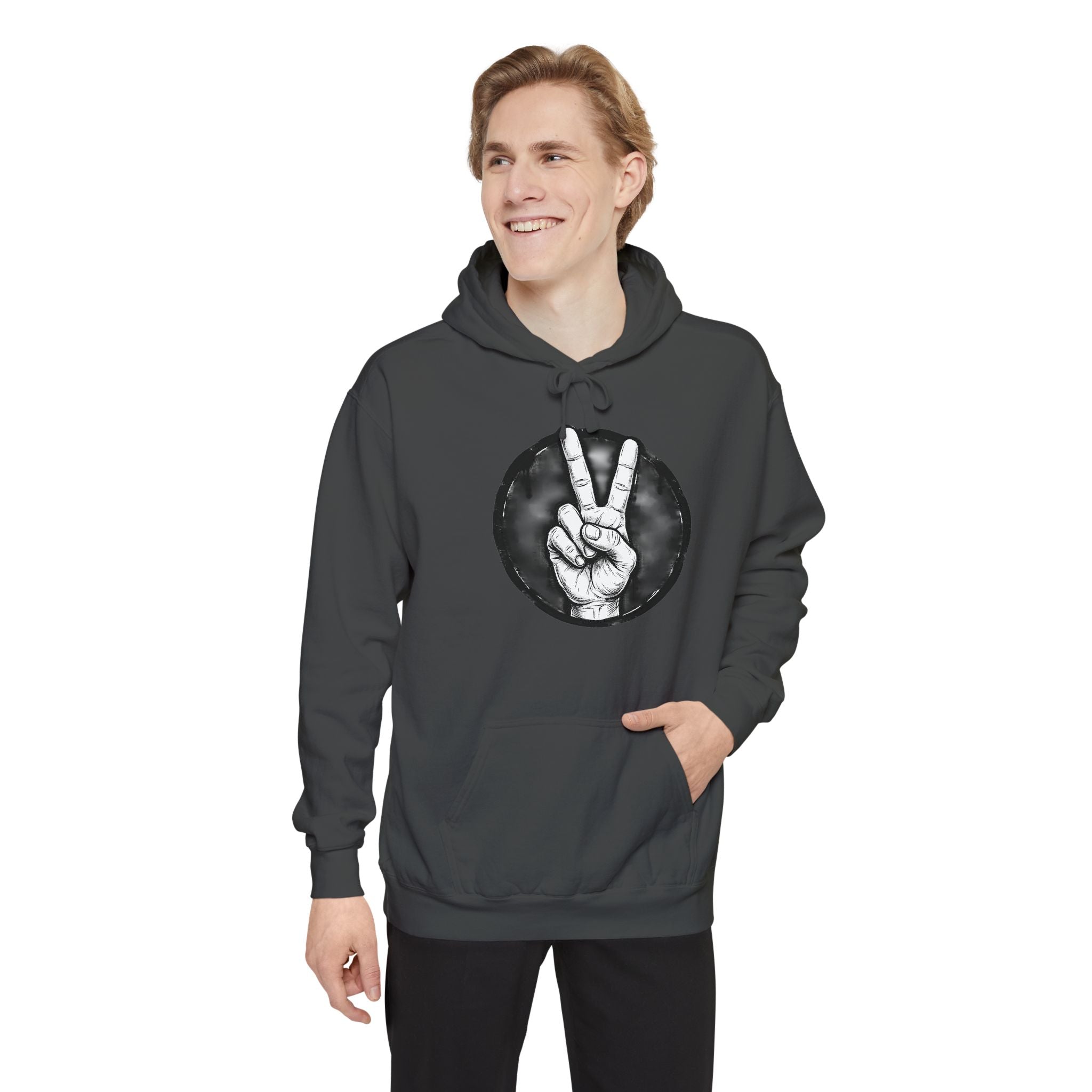 Peace Sign bulldog Hoodie "Explaining Why I Am Right"—  Graphic Pullover