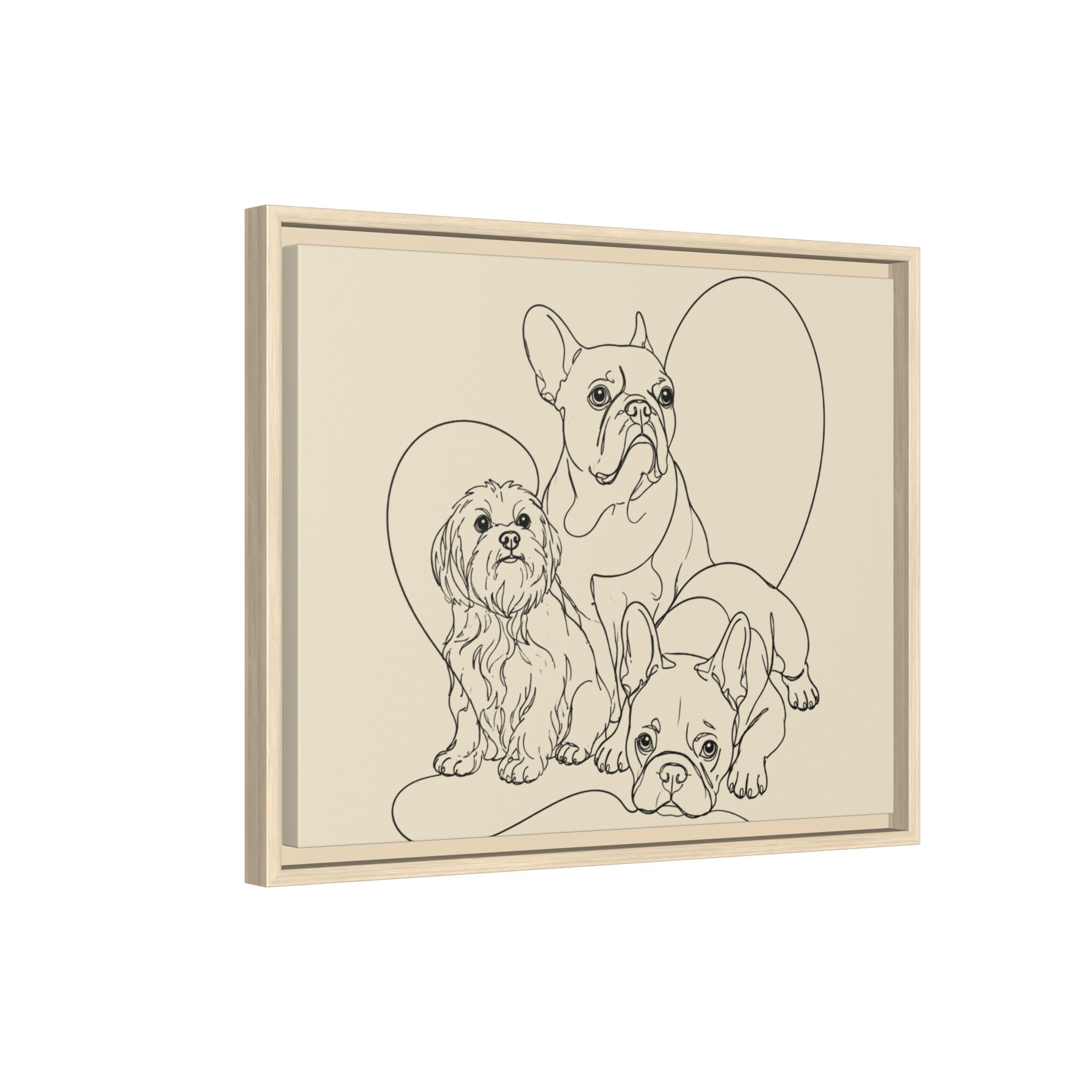 Frenchie Matte Canvas, Framed (Multi-color)