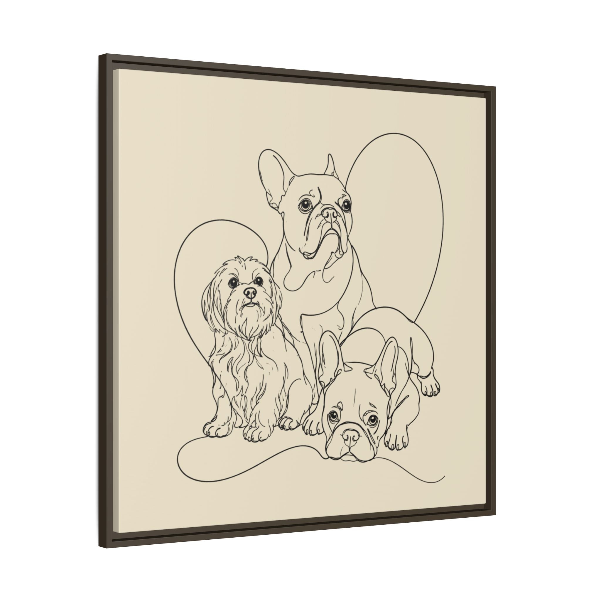 Frenchie Matte Canvas, Framed (Multi-color)