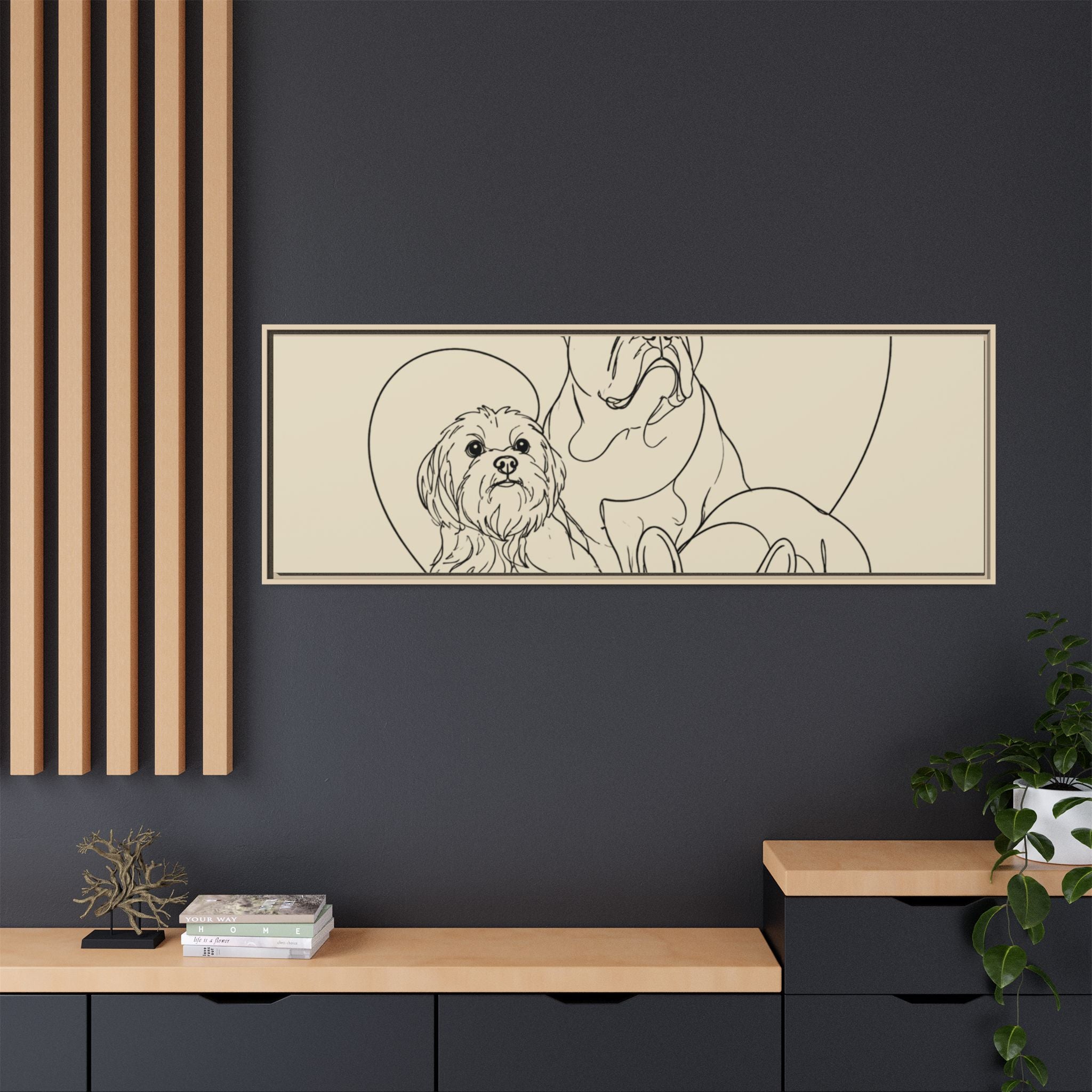 Frenchie Matte Canvas, Framed (Multi-color)