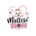Maltese Mom Kiss-Cut Sticker — Cute White Maltese Dog Paw Print Decal
