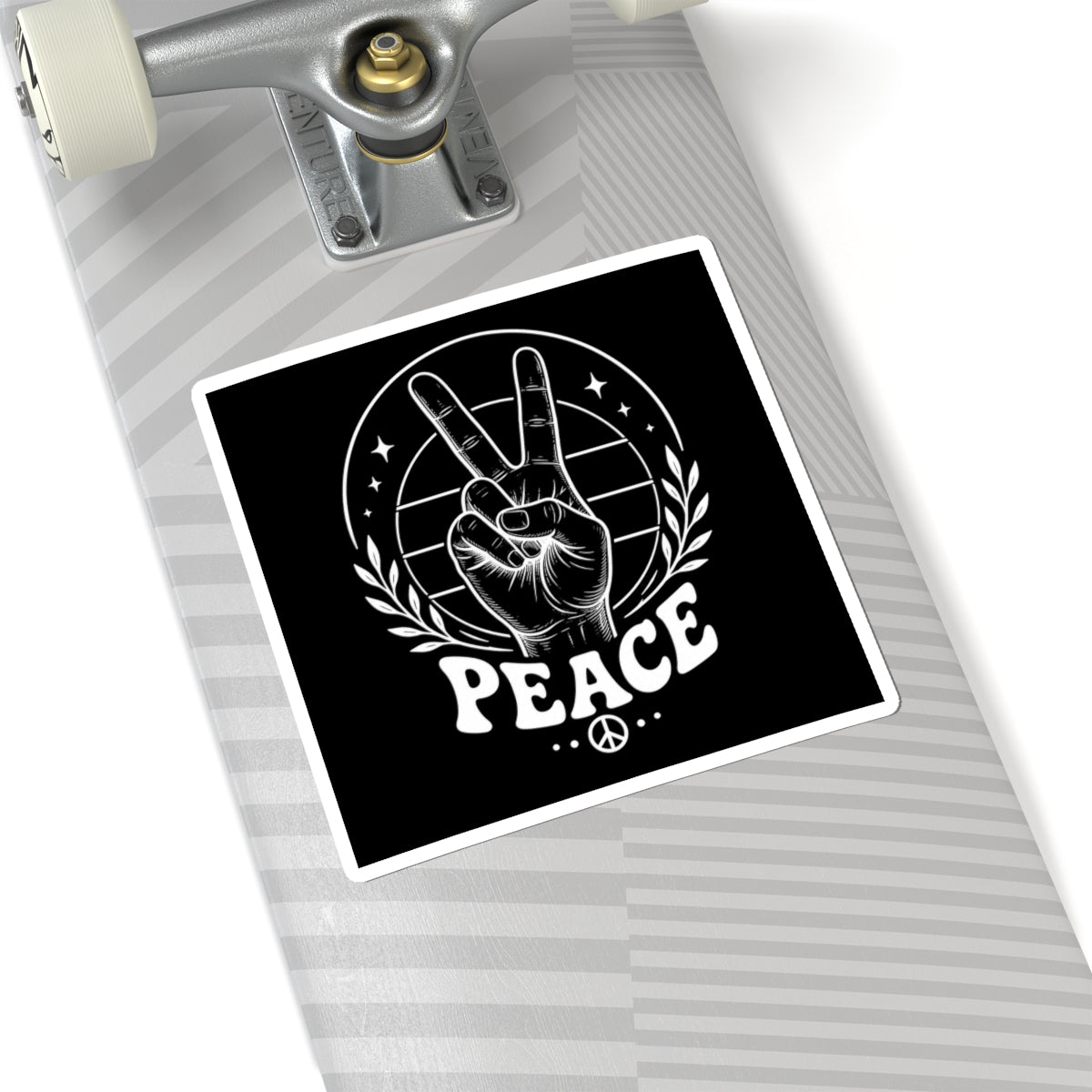 Peace Hand Kiss-Cut Sticker — Retro Victory Sign Sticker for Laptops & Journals