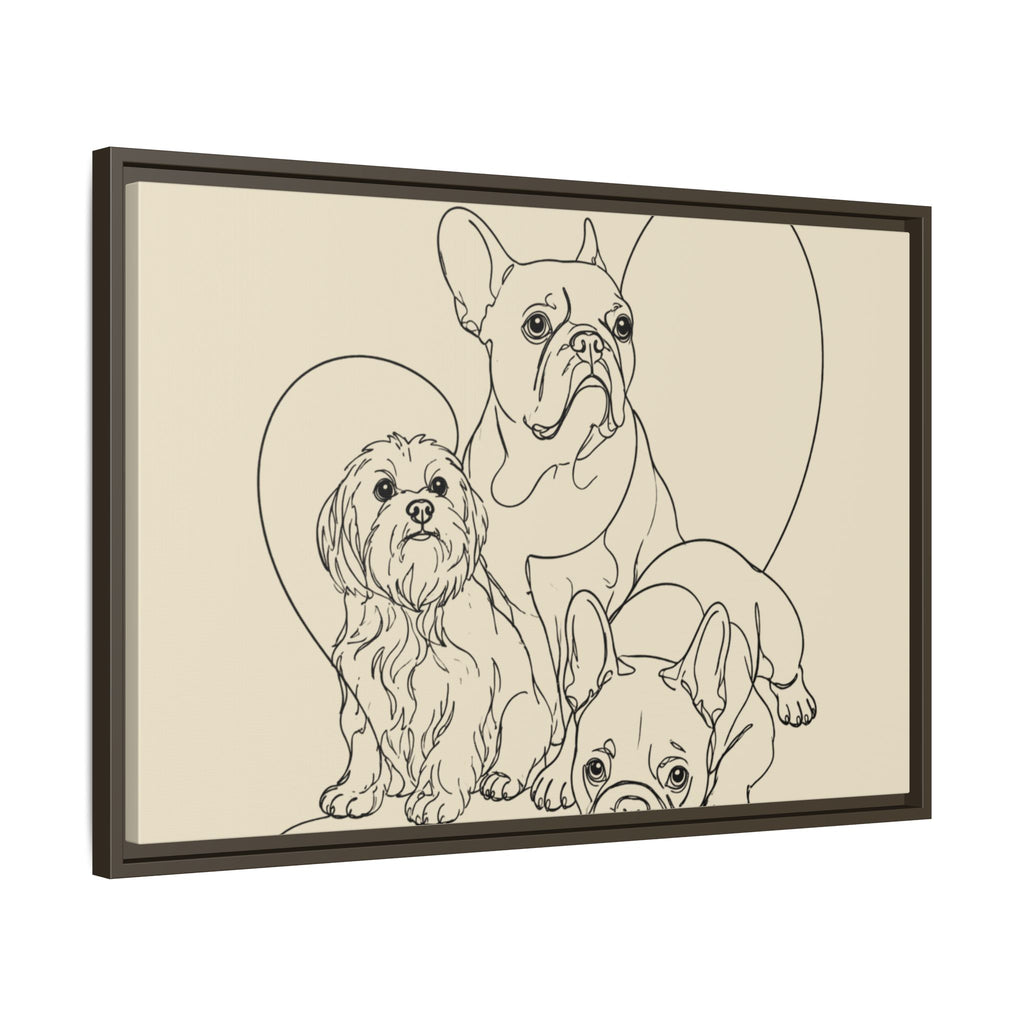 Frenchie Matte Canvas, Framed (Multi-color)