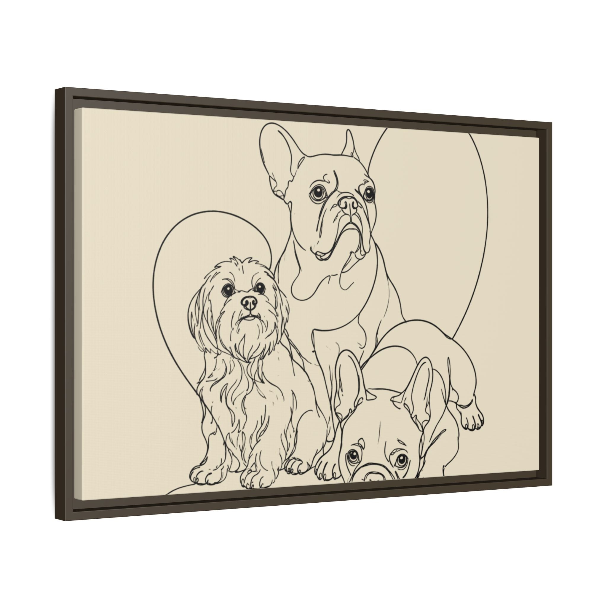 Frenchie Matte Canvas, Framed (Multi-color)