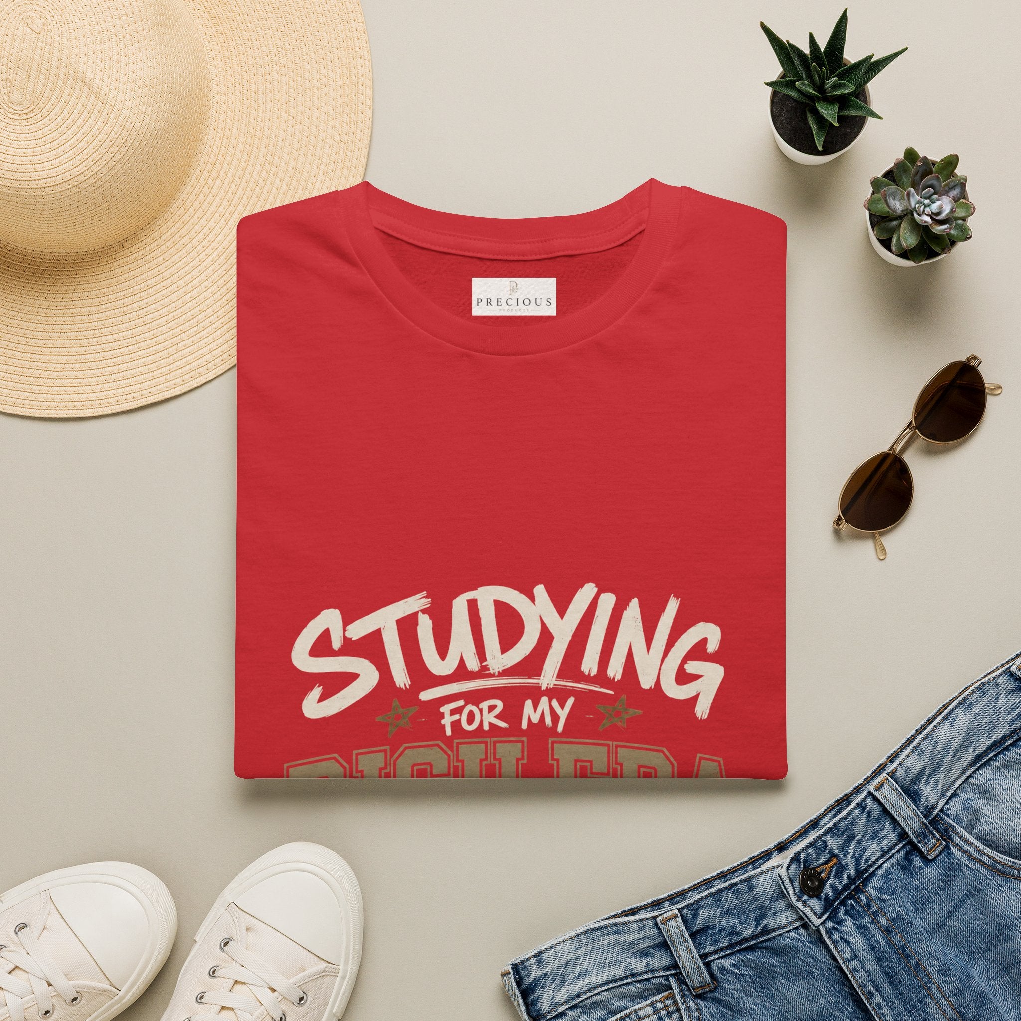 Personalized "Studying For My Rich Era", "Fear Less Do More" comfortable unisex T-Shirt