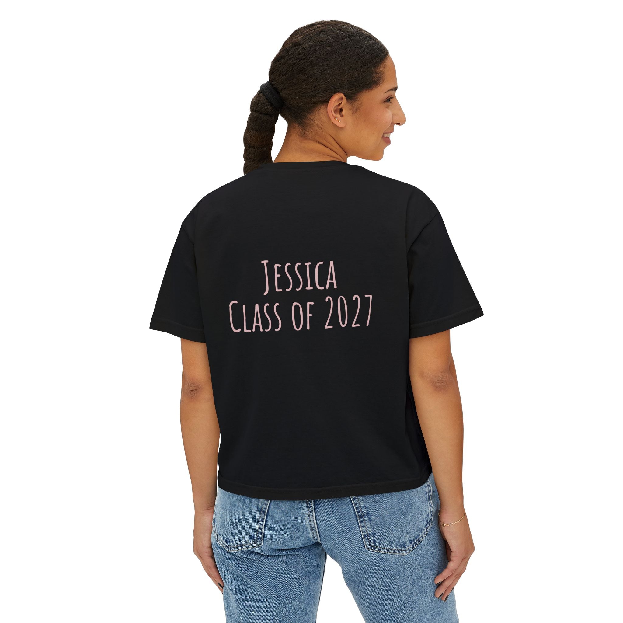 Women's Boxy Tee — Personalized "The Next Chapter" Graduation Shirt (Custom Name, Custom Class of )