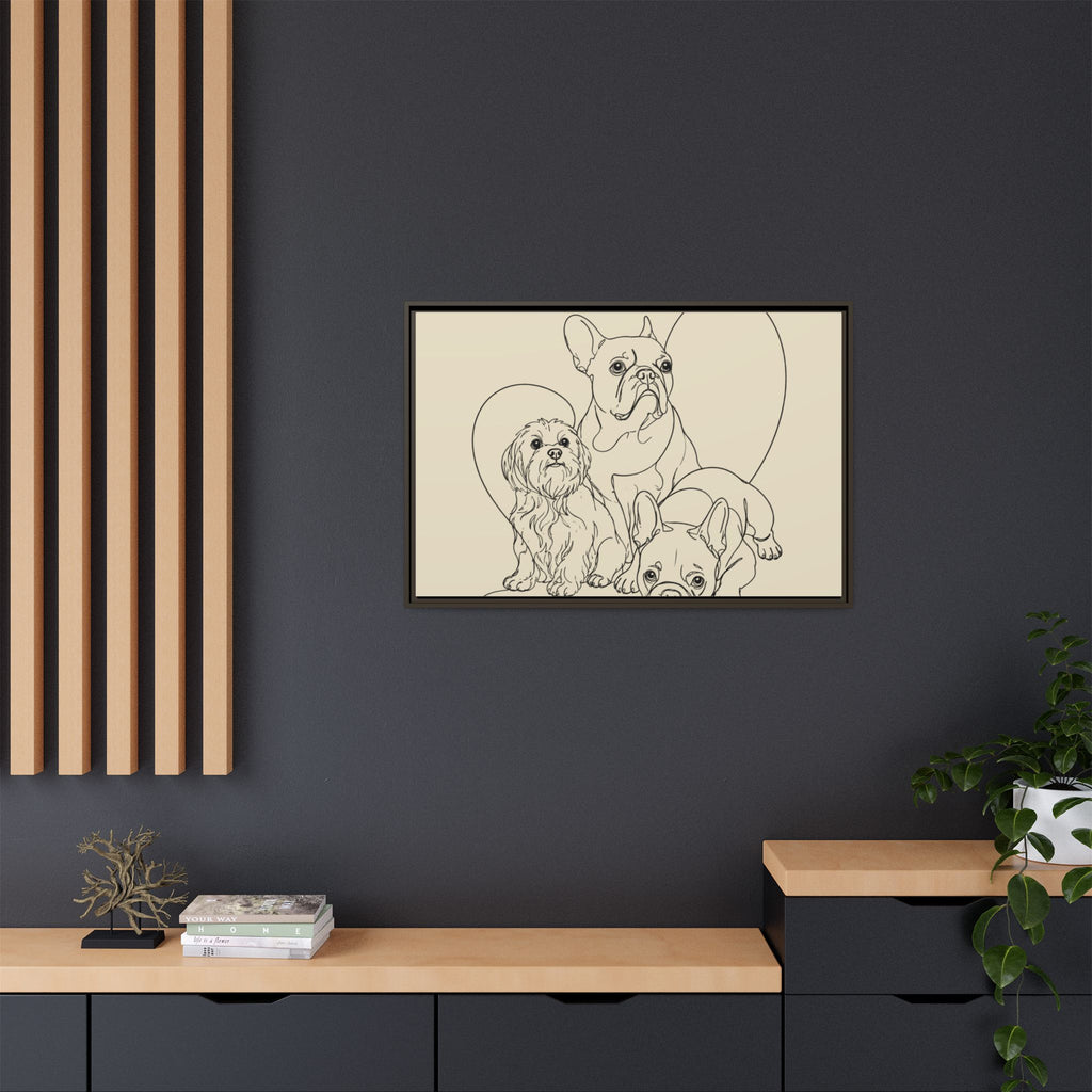 Frenchie Matte Canvas, Framed (Multi-color)