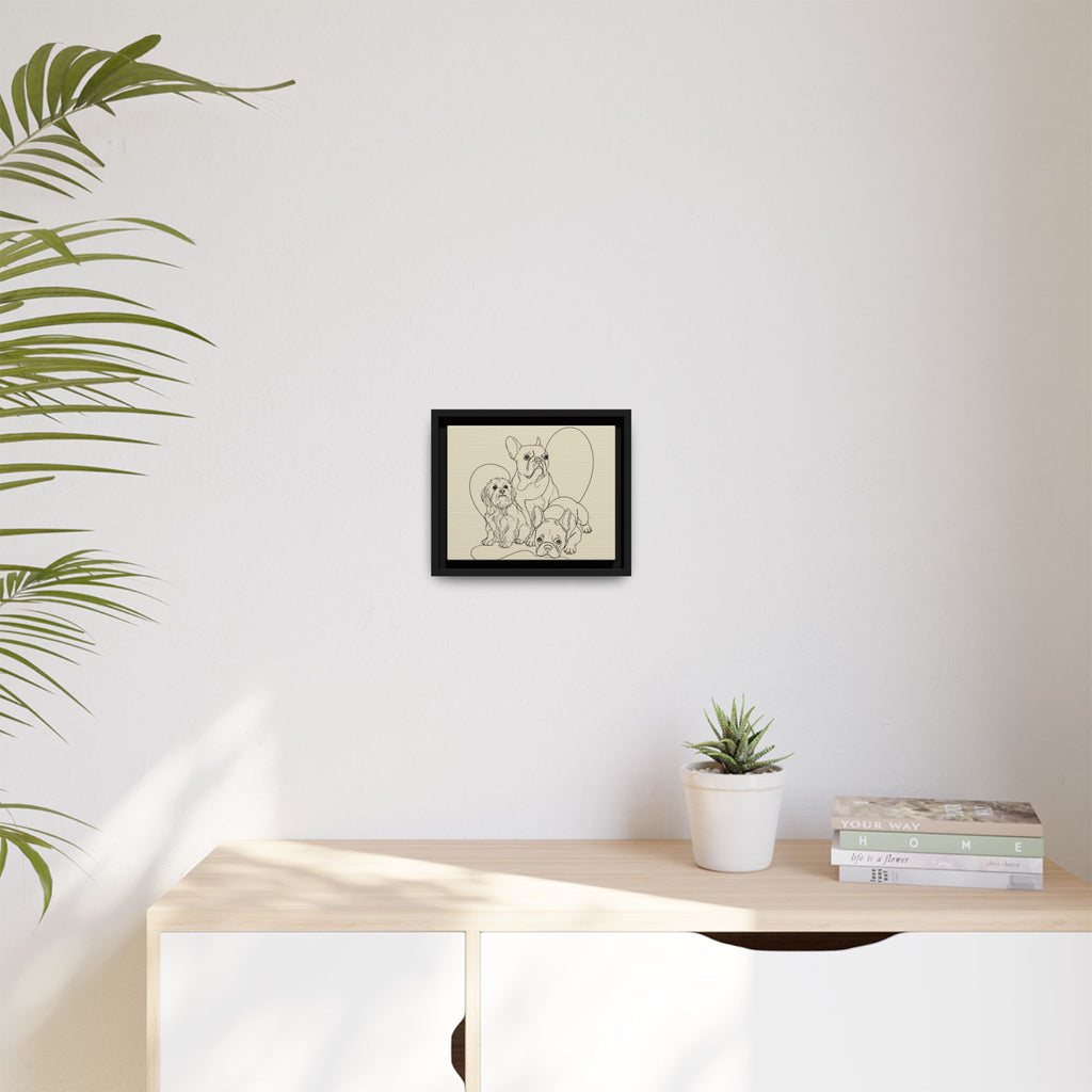 Frenchie Matte Canvas, Framed (Multi-color)