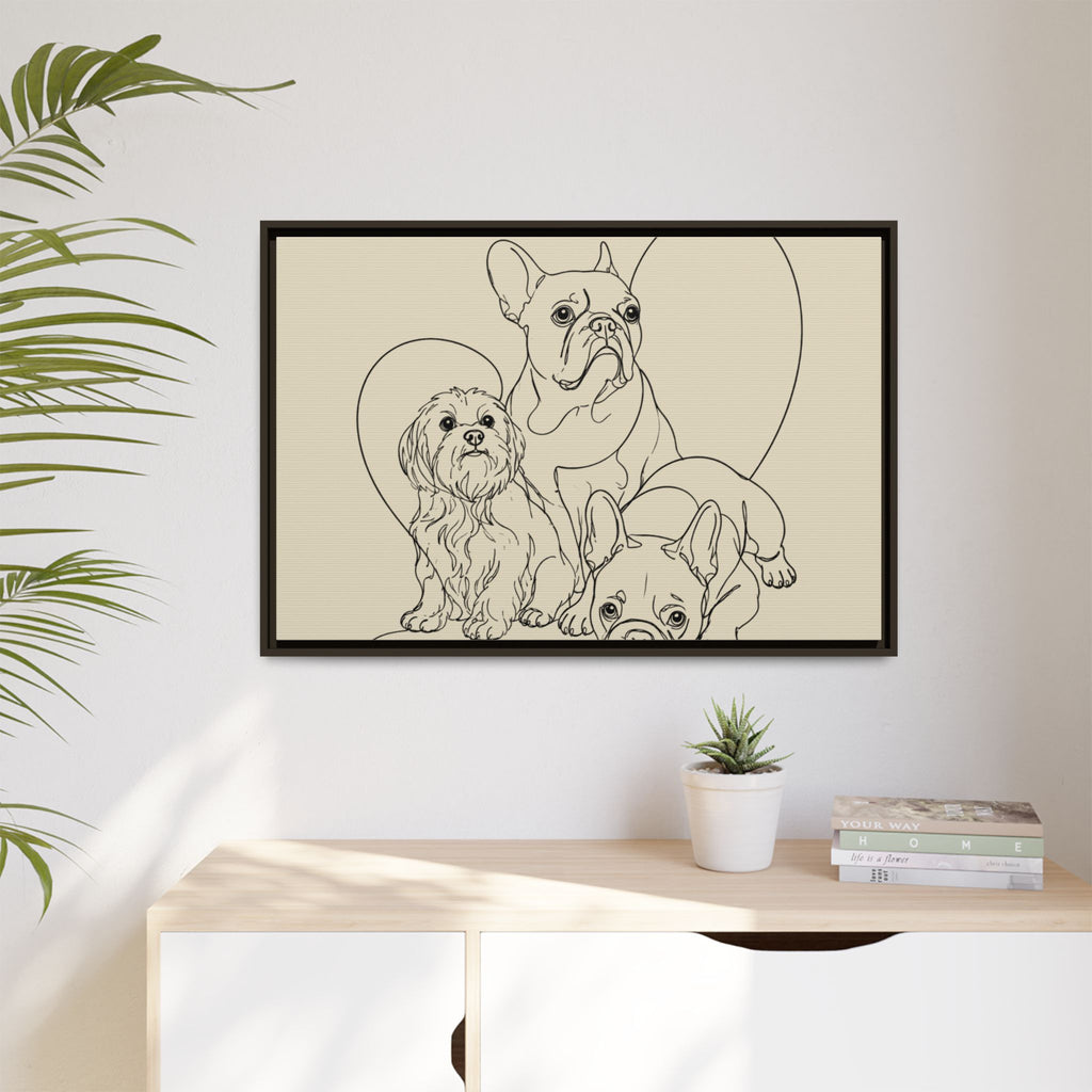 Frenchie Matte Canvas, Framed (Multi-color)