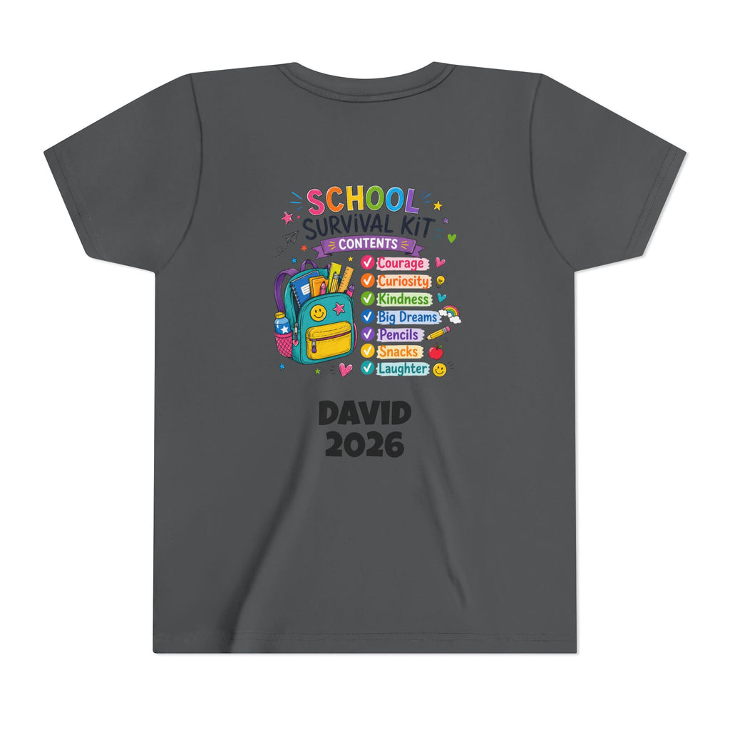 First Day of School Personalized Youth Tee — "Let's Make It Awesome!" Backname Personalizable (David 2026)