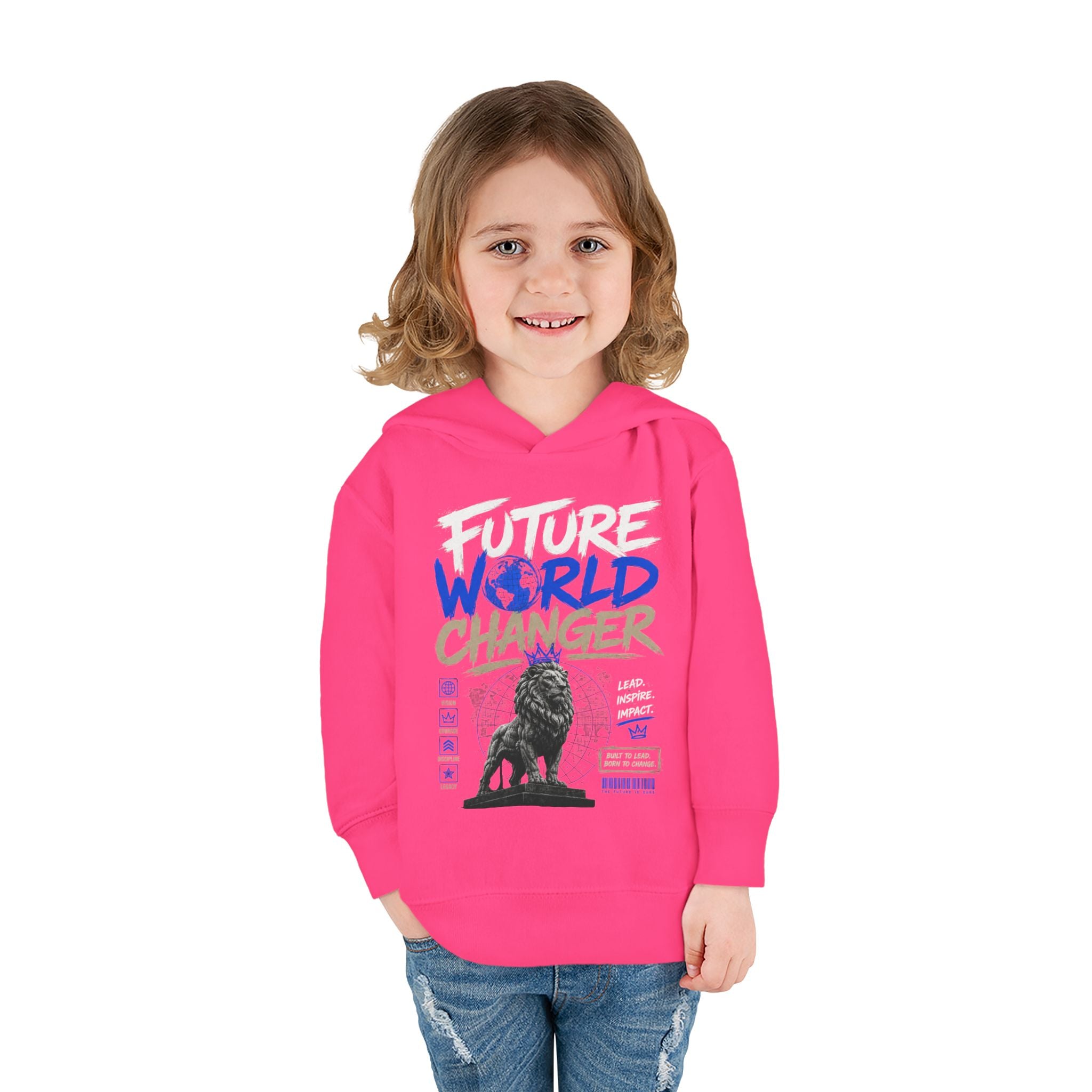 Toddler Hoodie — "Future World Changer" Lion Pullover
