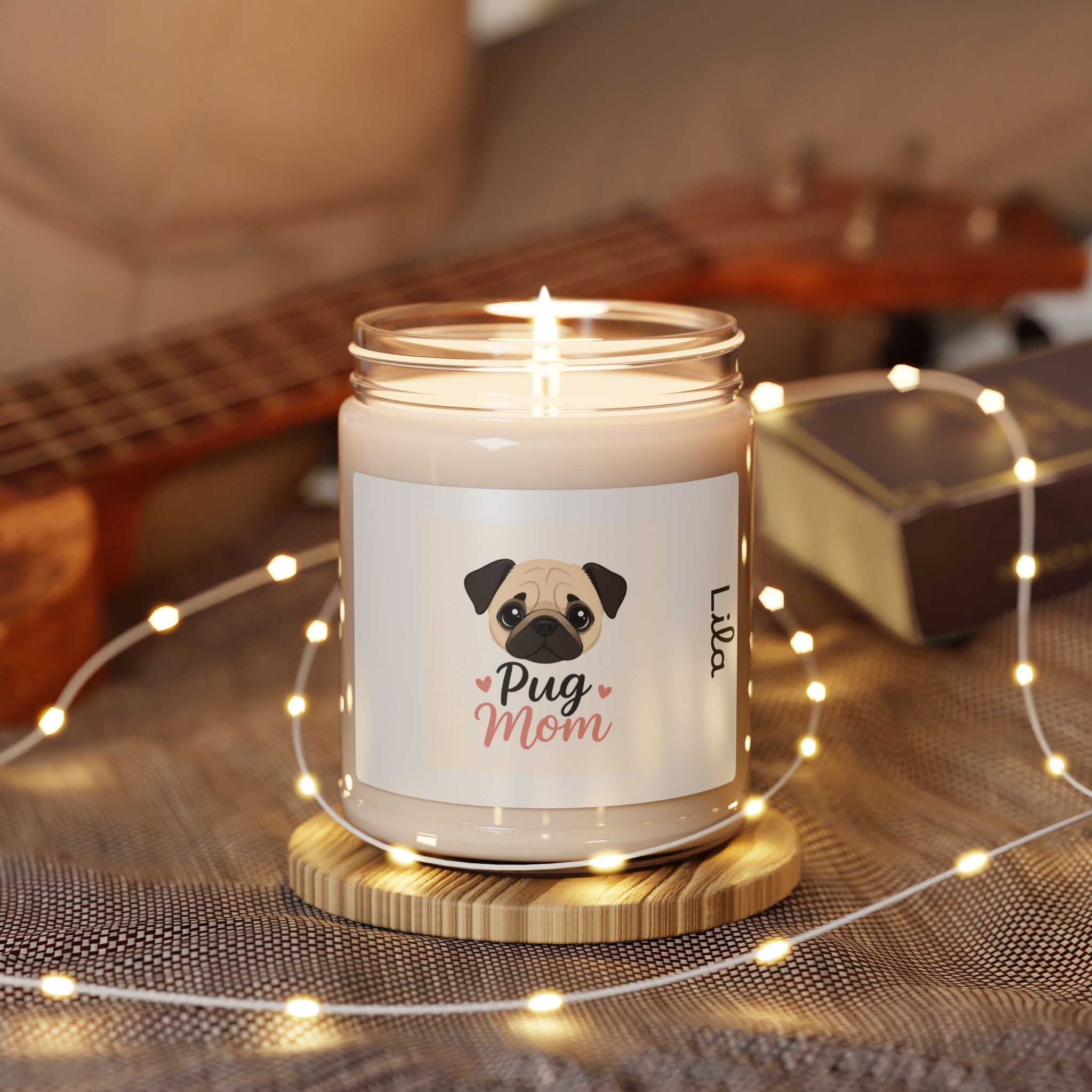 Pug Mom Scented Soy Candle — 9oz Gift for Pug Lovers
