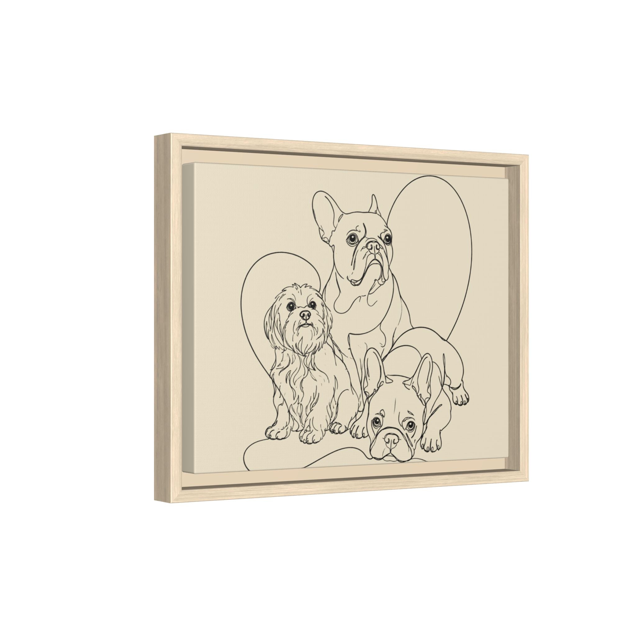 Frenchie Matte Canvas, Framed (Multi-color)