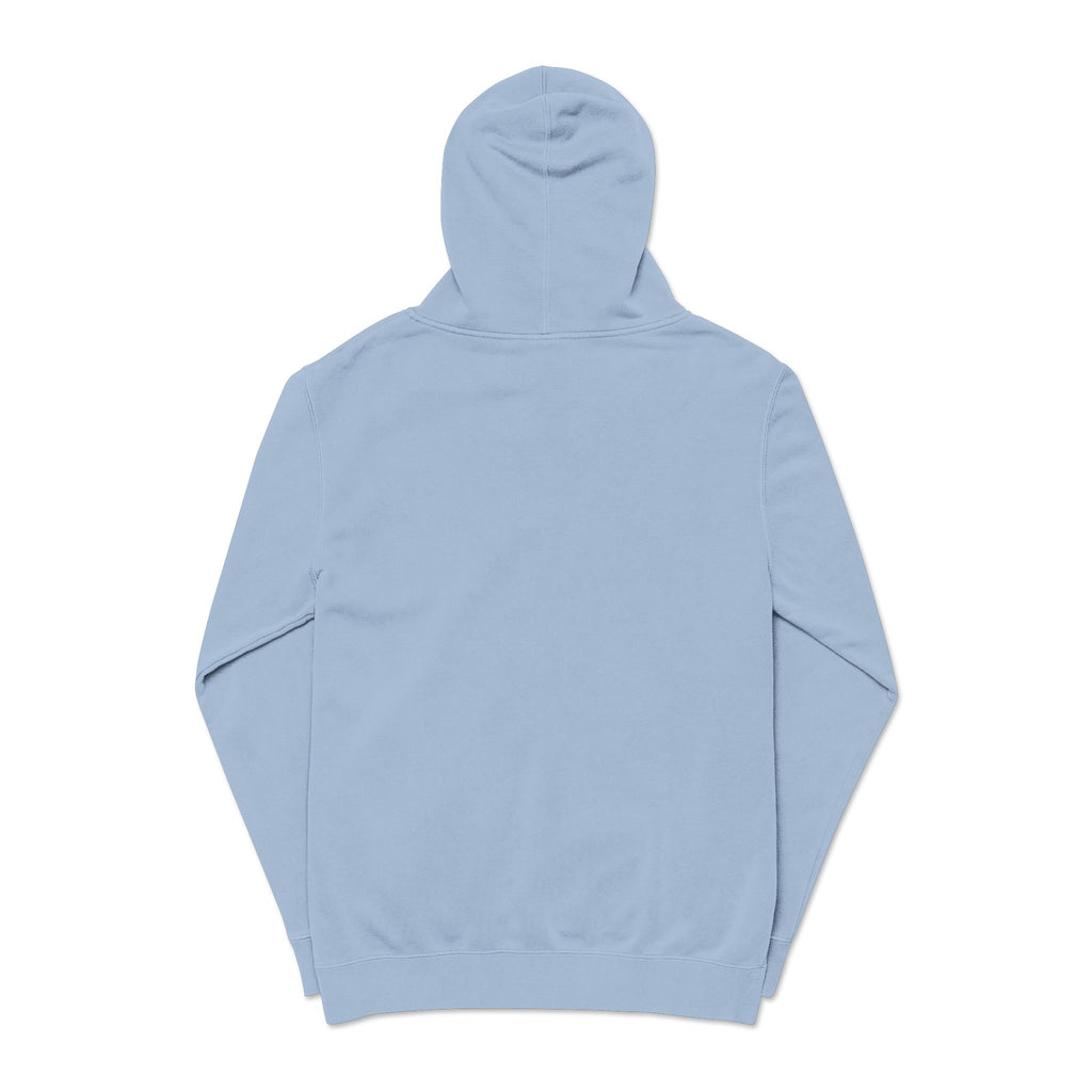 Personalized "Expresso Yourself" Sleeve Pigment-Dyed Hoodie with Coffee Crest Logo — Vintage Cozy Streetwear