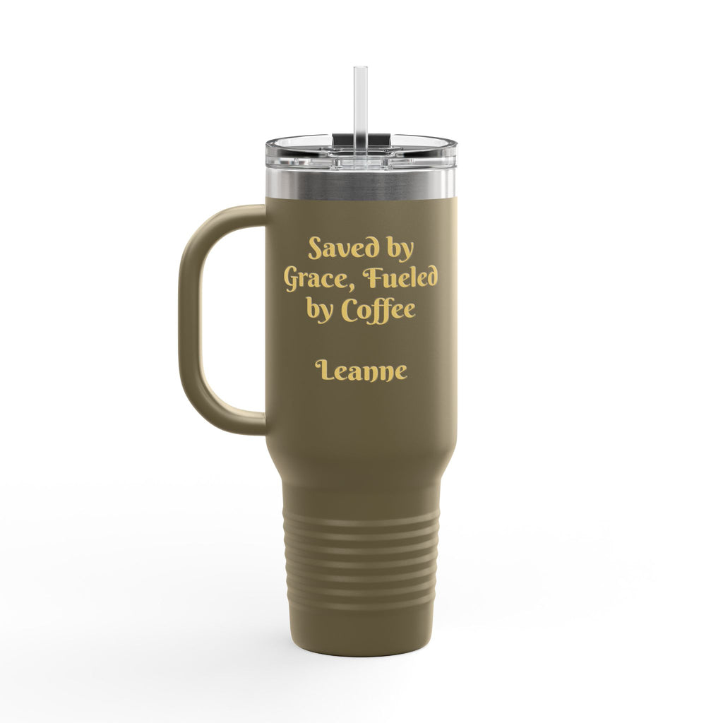 Personalized Christian Heart Cross 40oz Insulated Travel Mug
