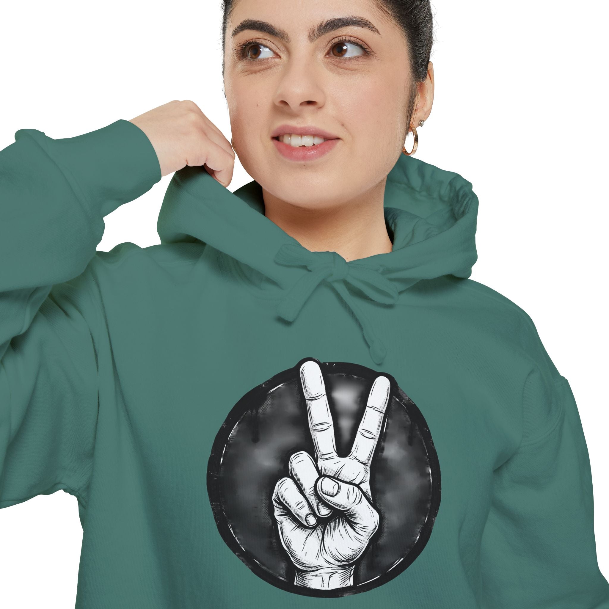 Peace Sign bulldog Hoodie "Explaining Why I Am Right"—  Graphic Pullover